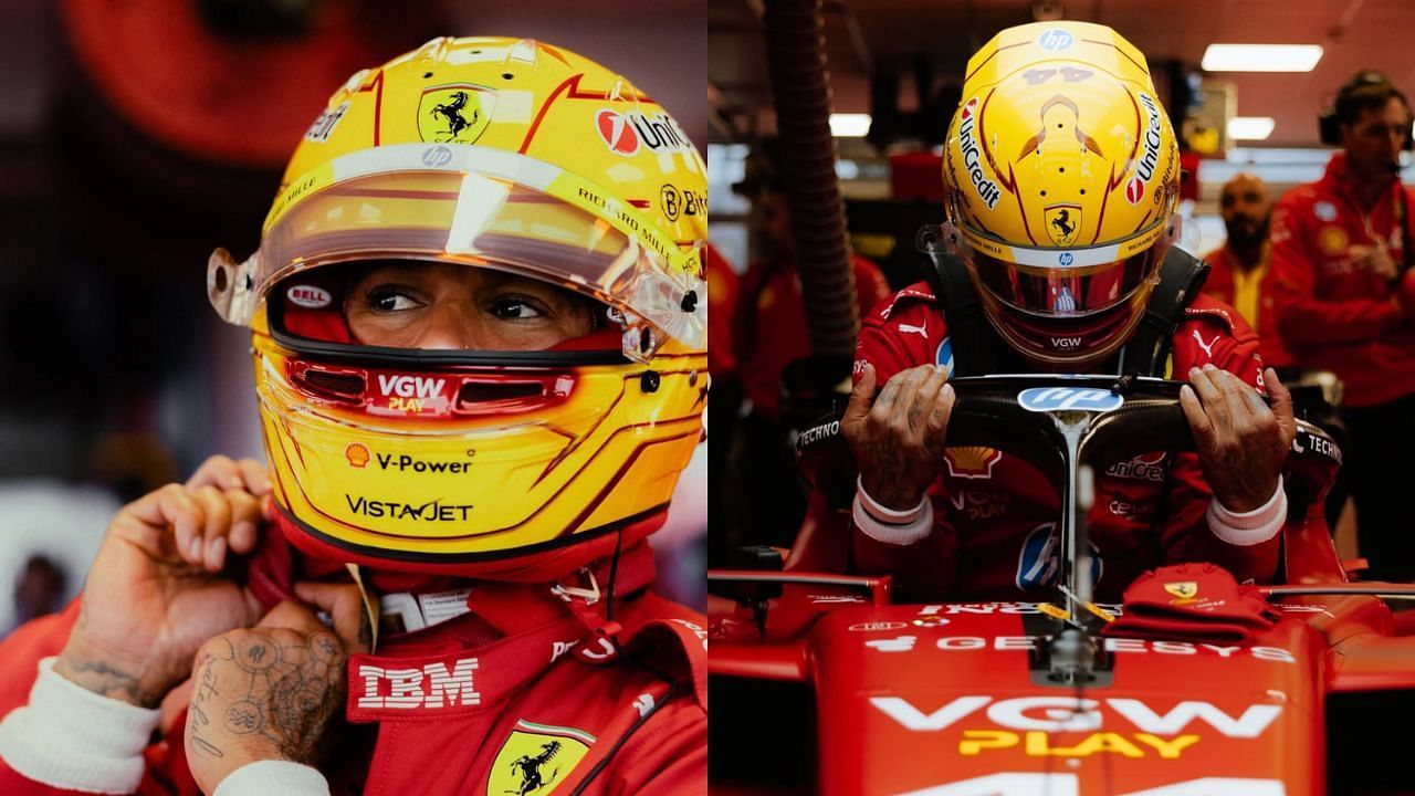 Lewis Hamilton getting ready for Ferrari test [Image Source: @lewishamilton/Instagram]