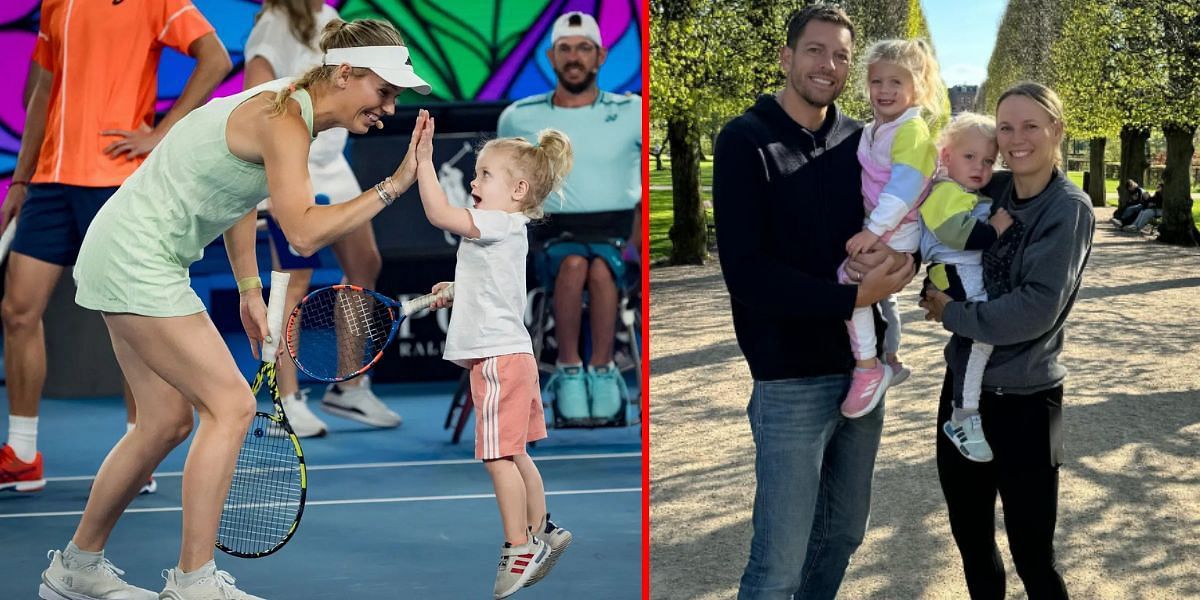 Caroline Wozniacki with her family | Getty (L) Instagram @carowozniacki (R)