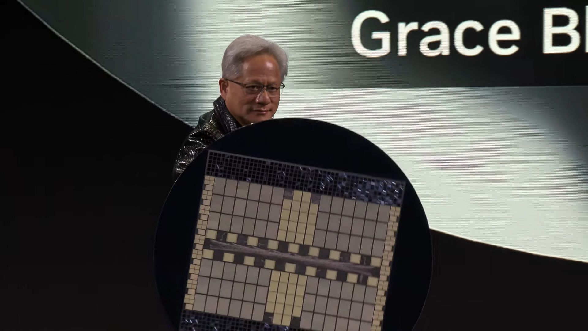 Picture of Jensen Huang carrying hge &quot;GPU Shield&quot;