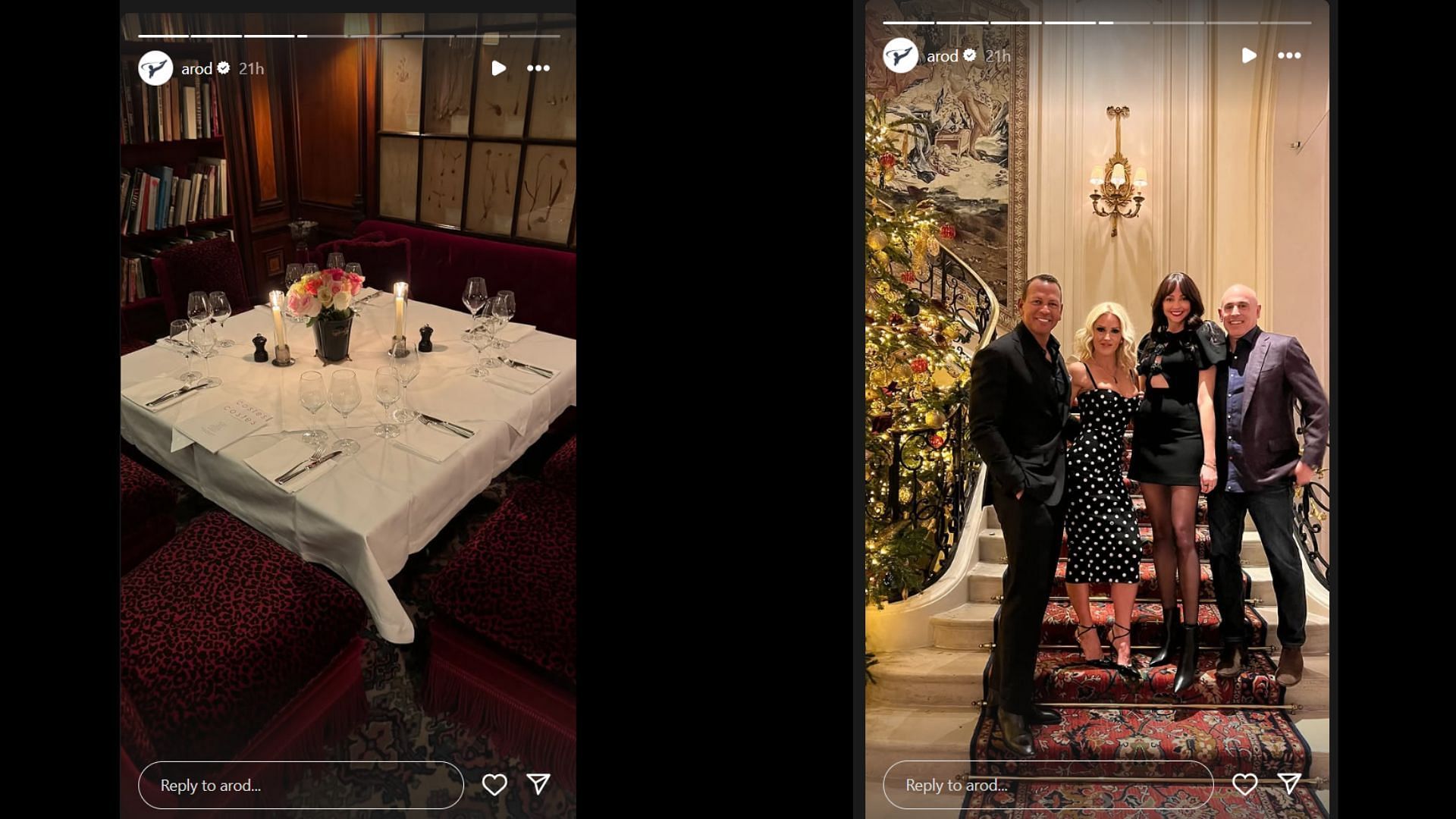 Alex Rodriguez&#039;s dinner date Instagram stories