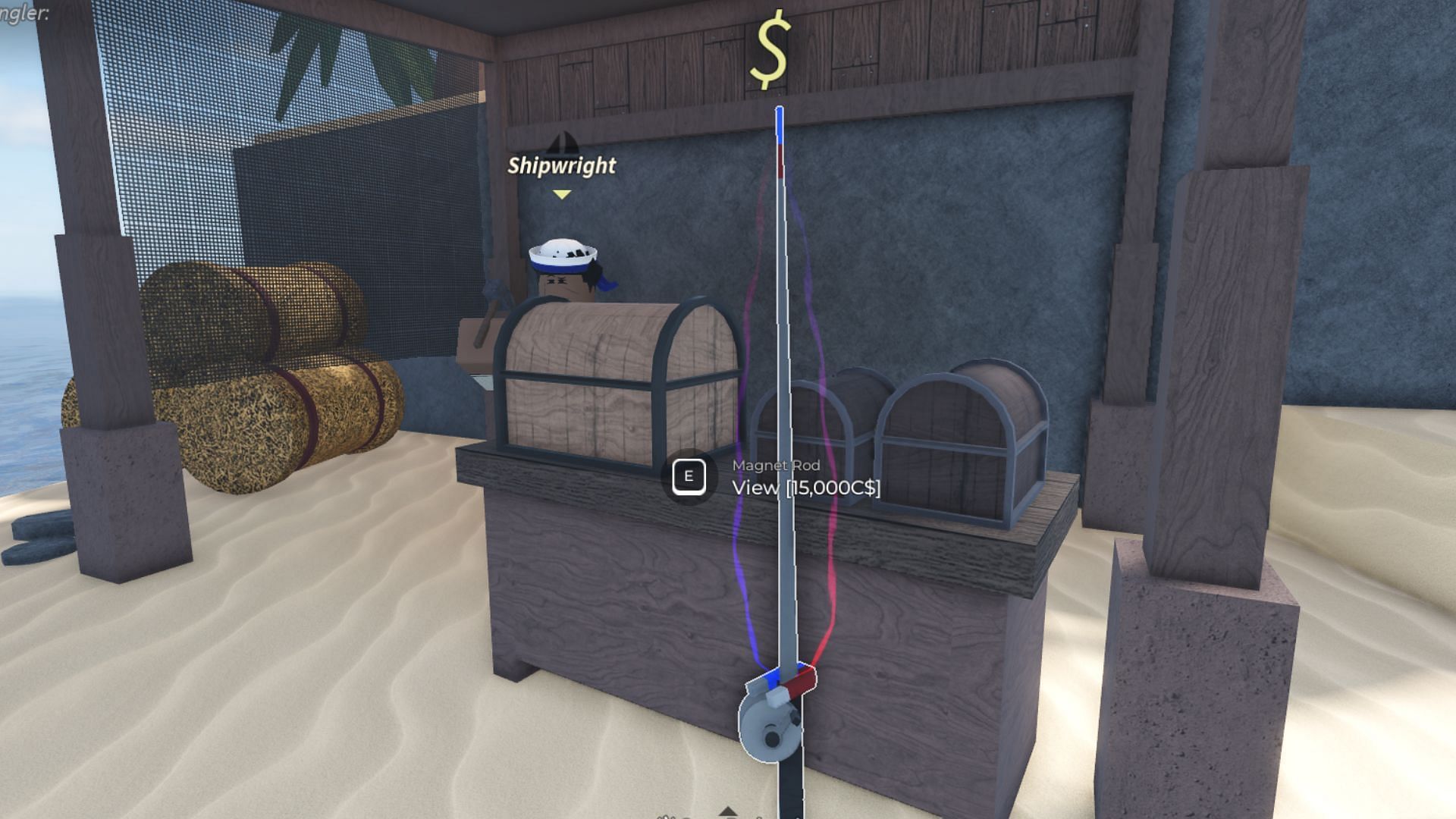 You can use the Magnet Rod to catch crates (Image via Roblox)