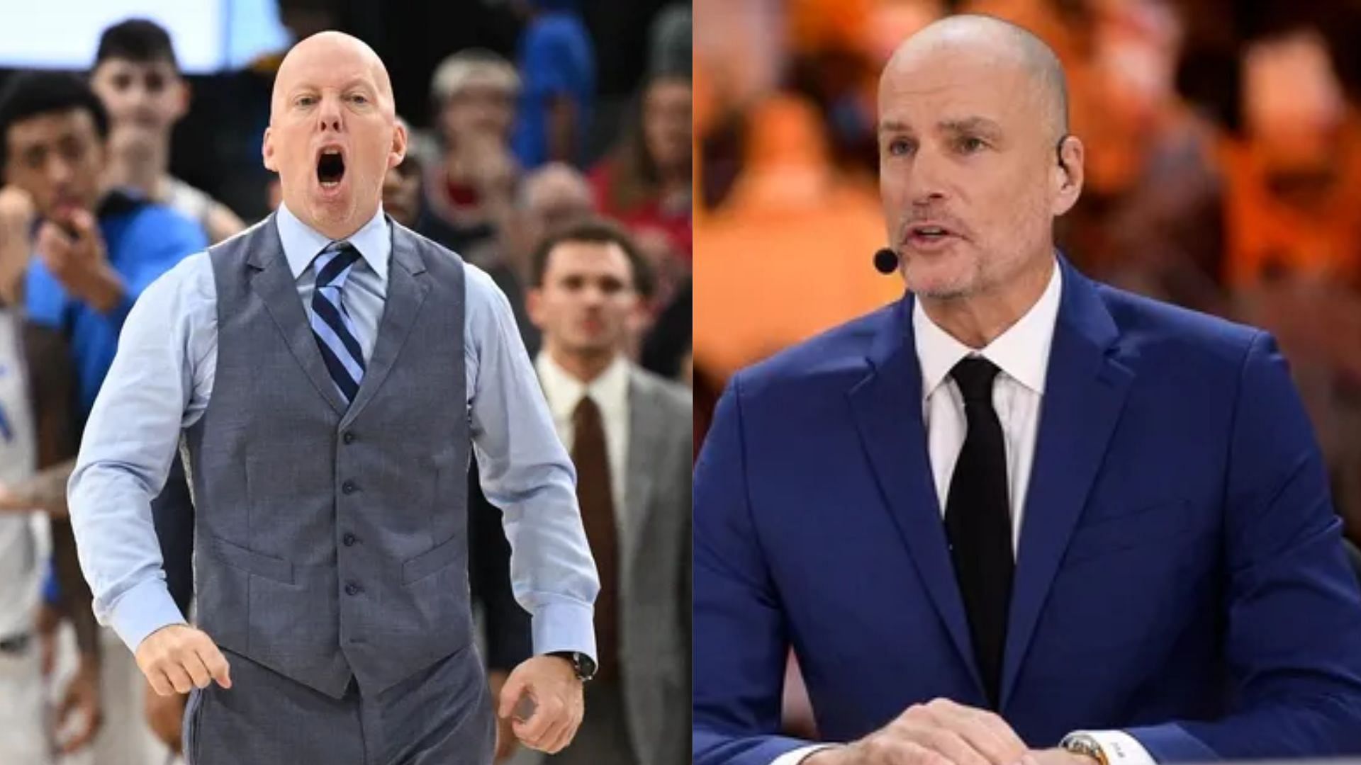 UCLA coach Mick Cronin (left) and NCAA analyst Jay Bilas (right) (Image Source: IMAGN)