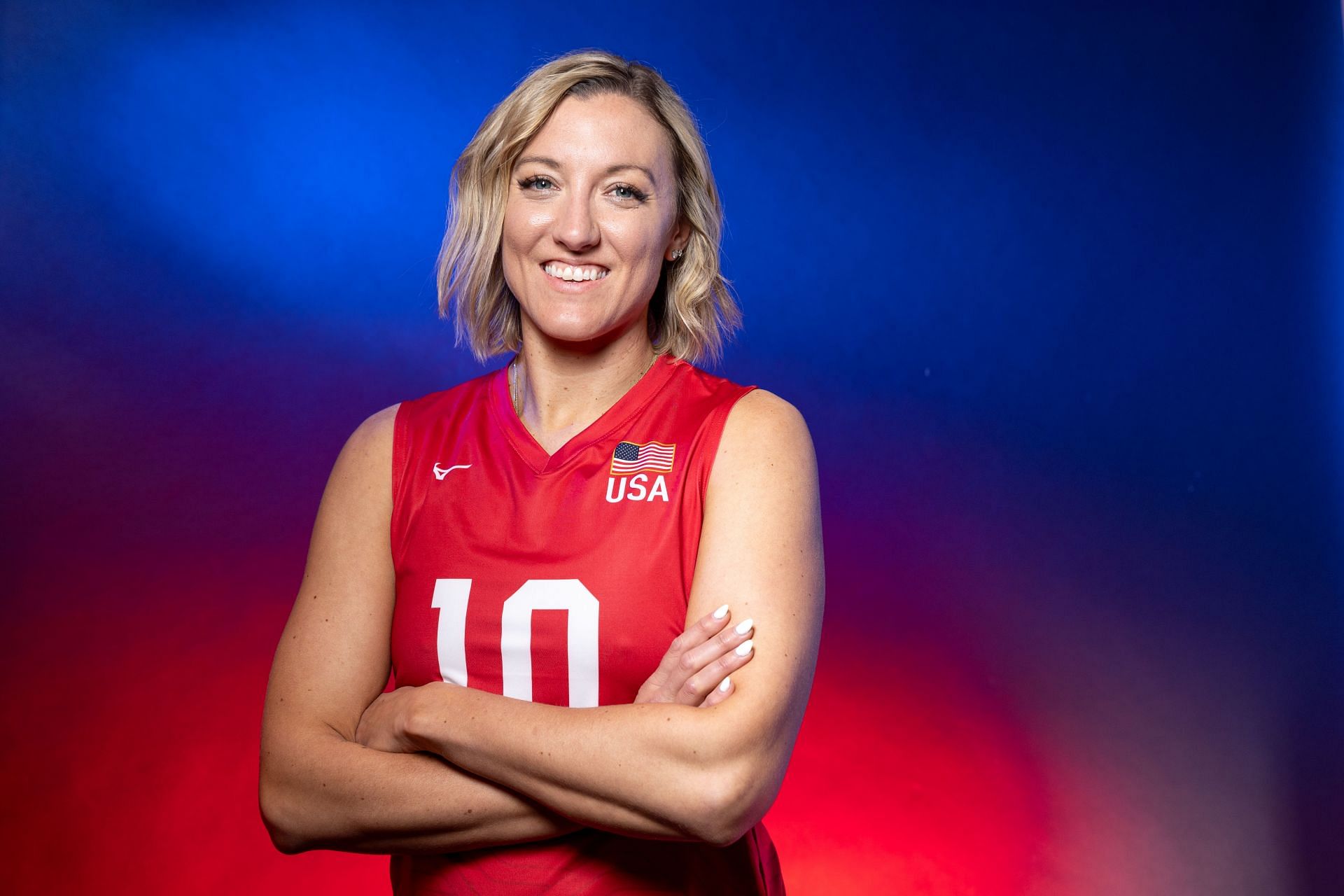 Jordan Larson posing for the camera at the 2024 Team USA Media Summit - Portraits - (Source: Getty)