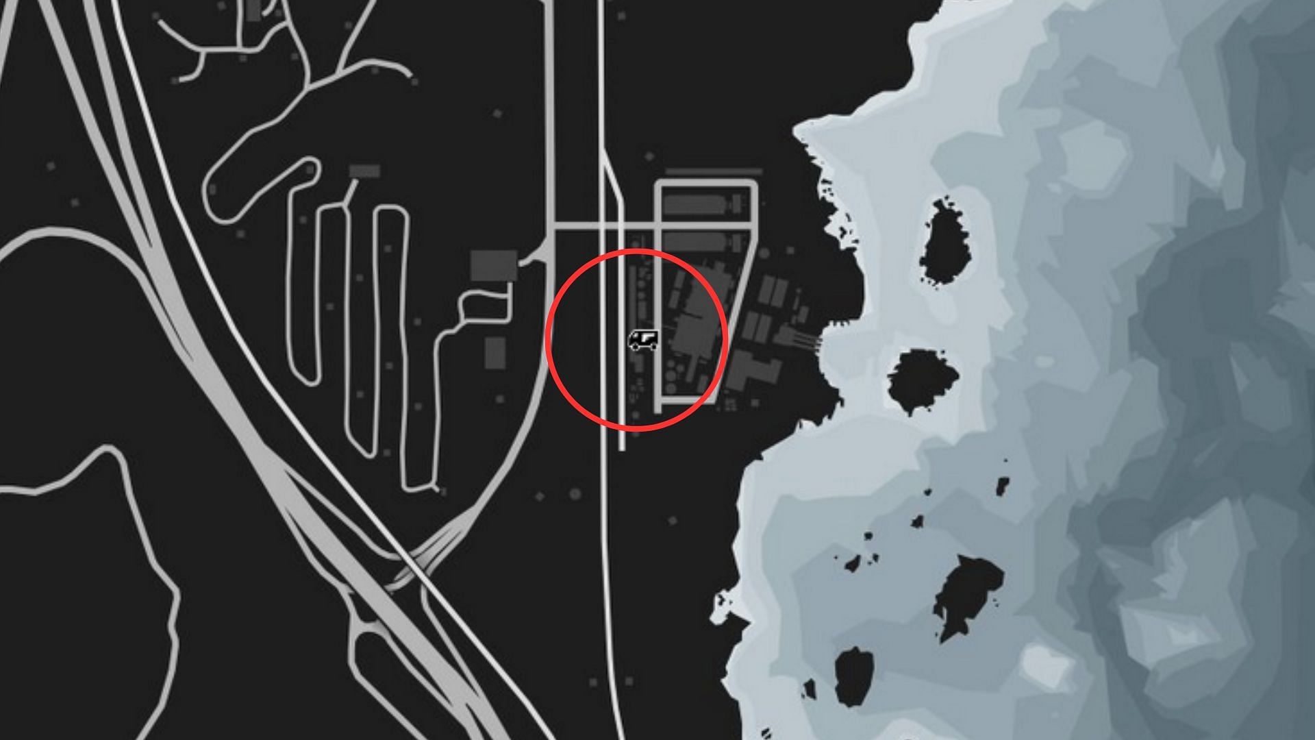 The exact coordinates of the GTA Online Gun Van Location Today (Image via Rockstar Games)v