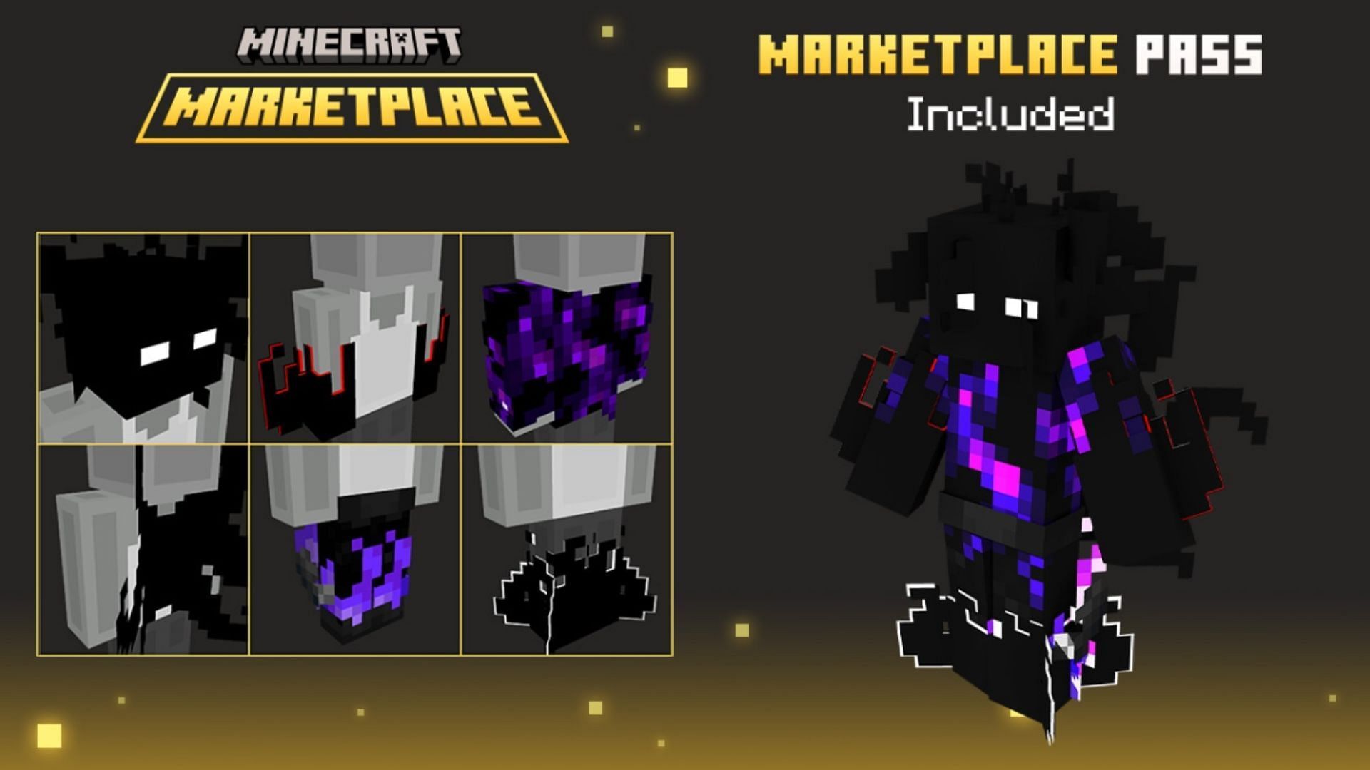 This month features several dark-themed character creator items (Image via Mojang Studios)