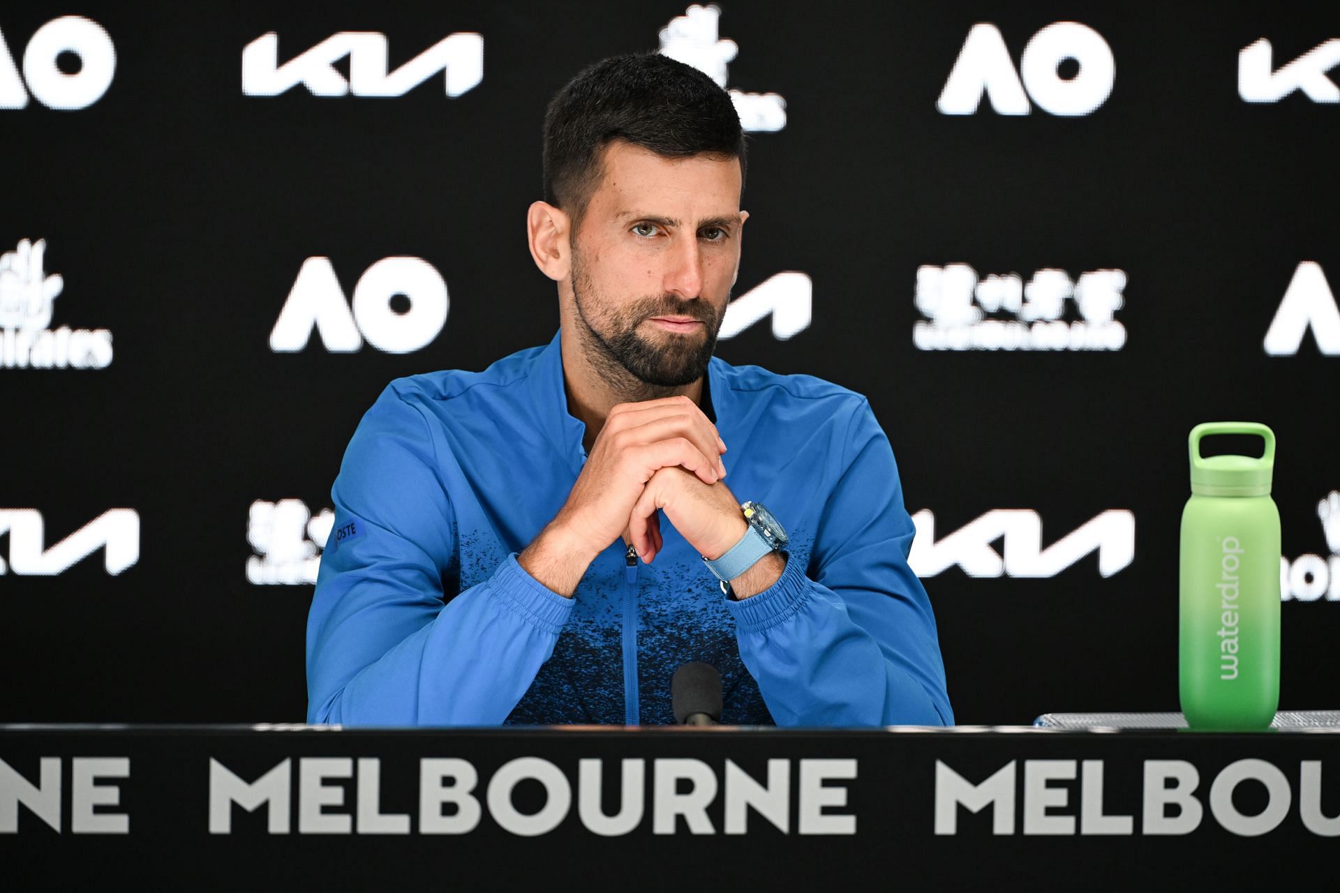 Novak Djokovic addresses the press for his actions - Source: Getty