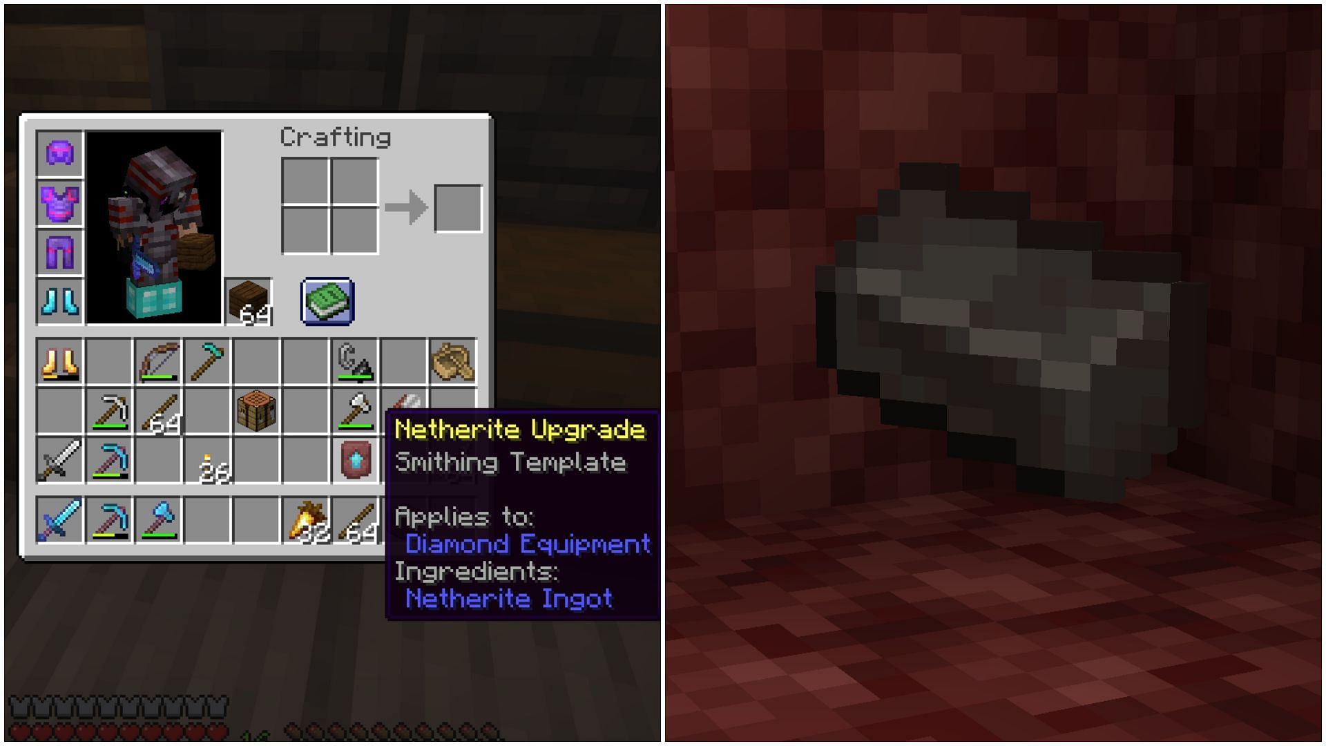 Netherite upgrade smithing template unnecessarily makes applying netherite to gears difficult (Image via Mojang Studios)