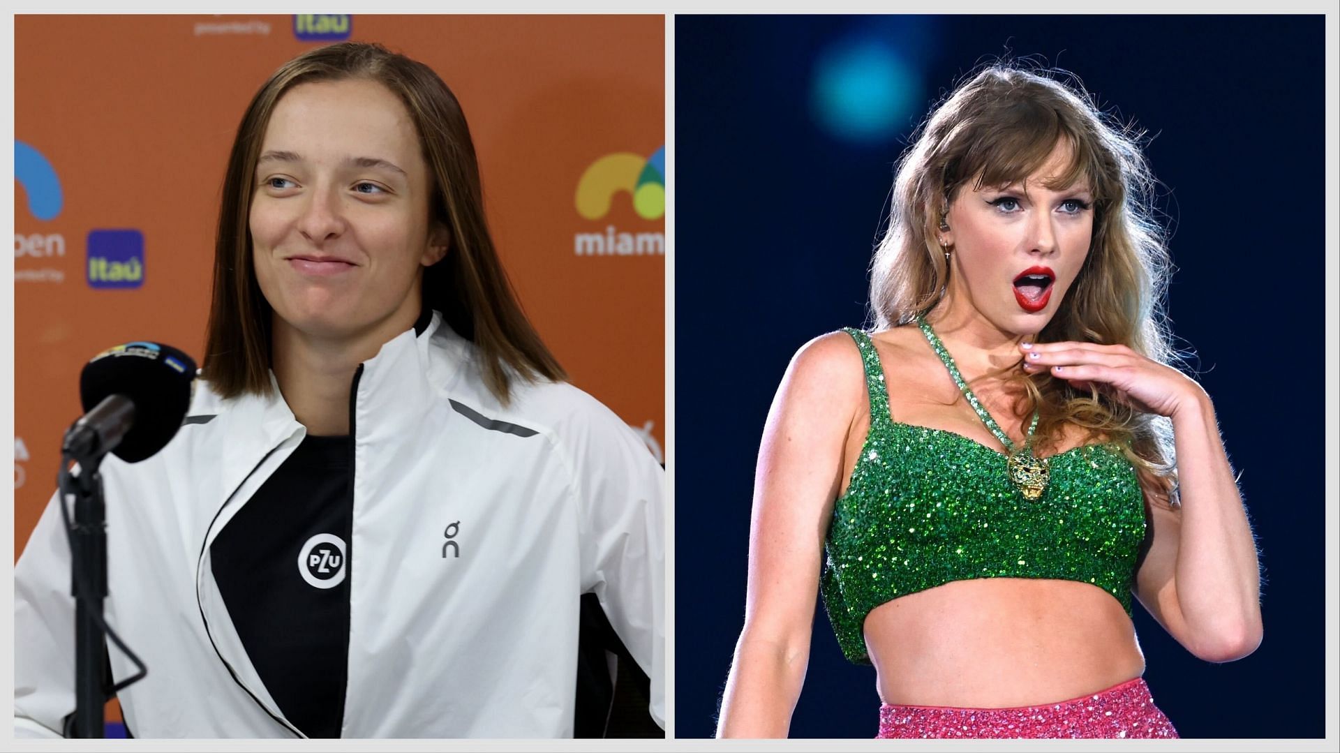 Iga Swiatek [L] and Taylor Swift [R] (Source: Getty Images)