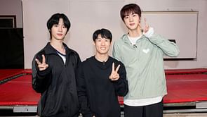 "No hesitation just pure brotherhood"— TXT's Beomgyu and BTS' Jin’s playful camaraderie during the pull-up task in RUN JIN leaves fans in stitches