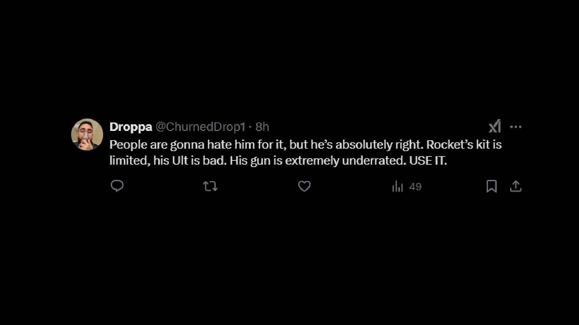 User commenting in favor of Ninja (Image via X@ChurnedDrop1)