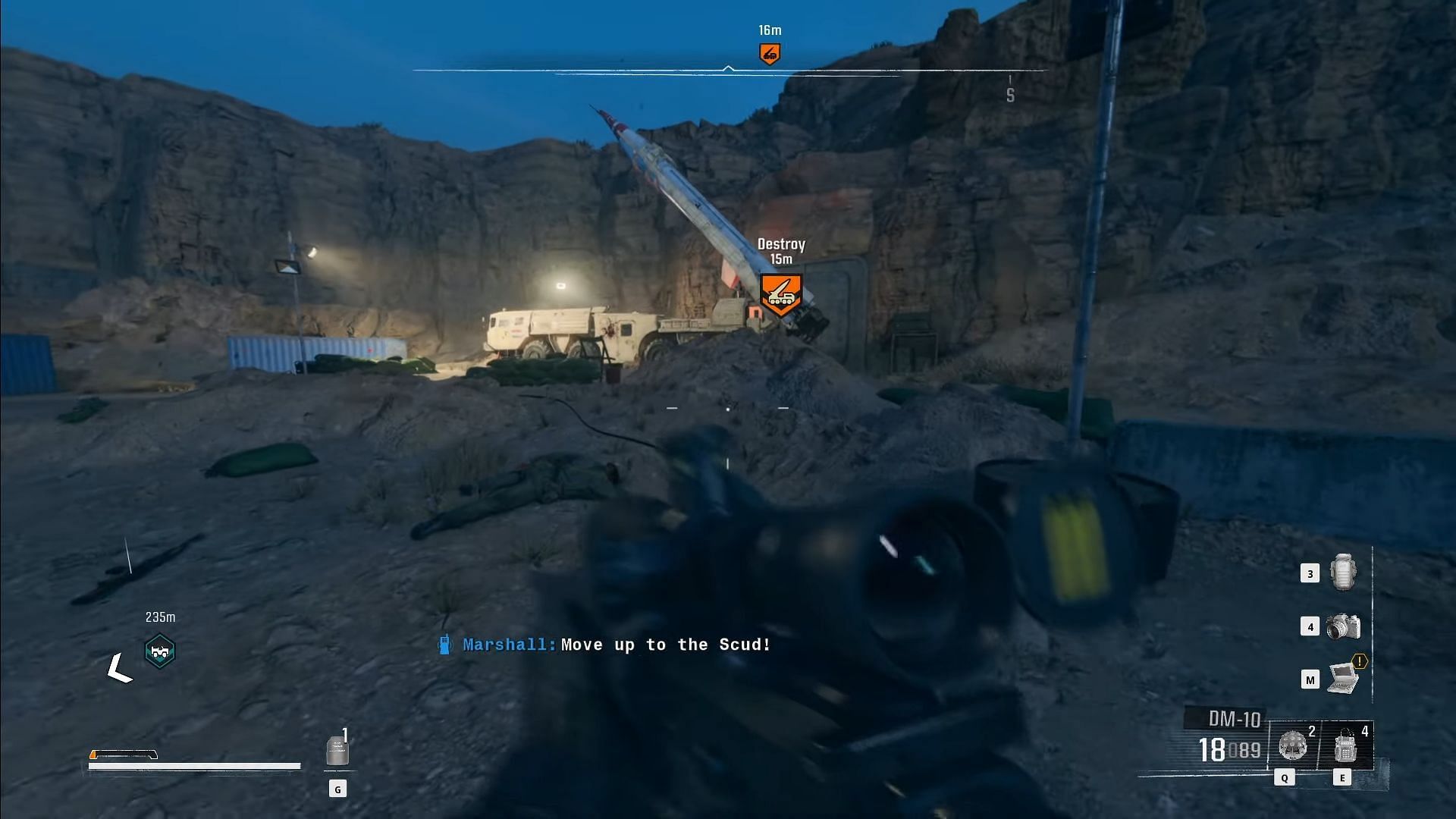 Taking down the last Scud Launcher to complete mission objective (Image via Activision)