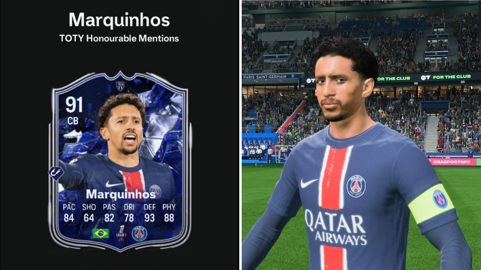 Marquinhos TOTY Honourable Mentions SBC has finally dropped on Ultimate Team