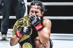 Denice Zamboanga says interim world title win earned through "hard work, tears" after emotional ONE Fight Night 27 triumph