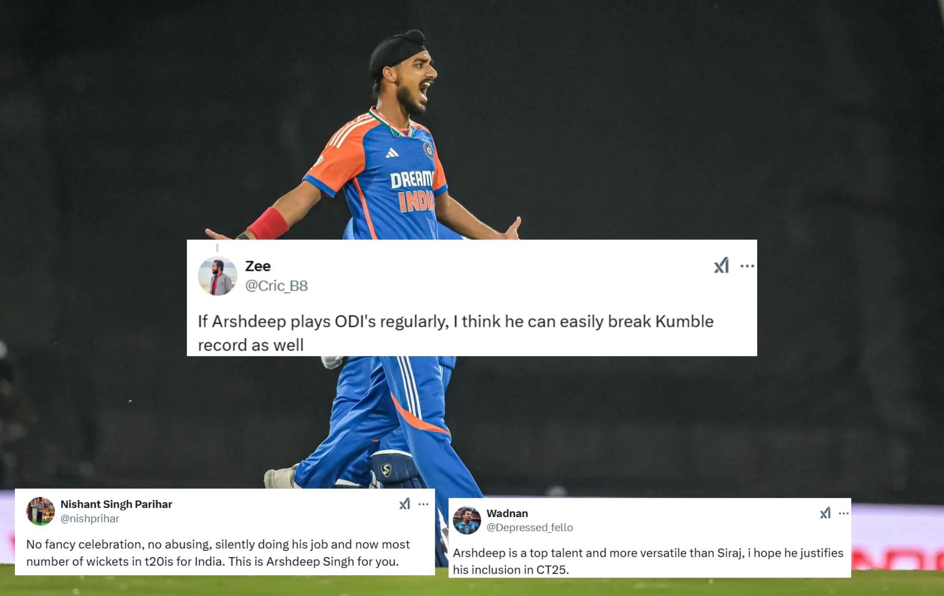 "A top talent and more versatile than Siraj" - Fans hail Arshdeep Singh for magnificent spell in 1st IND vs ENG 2025 T20I