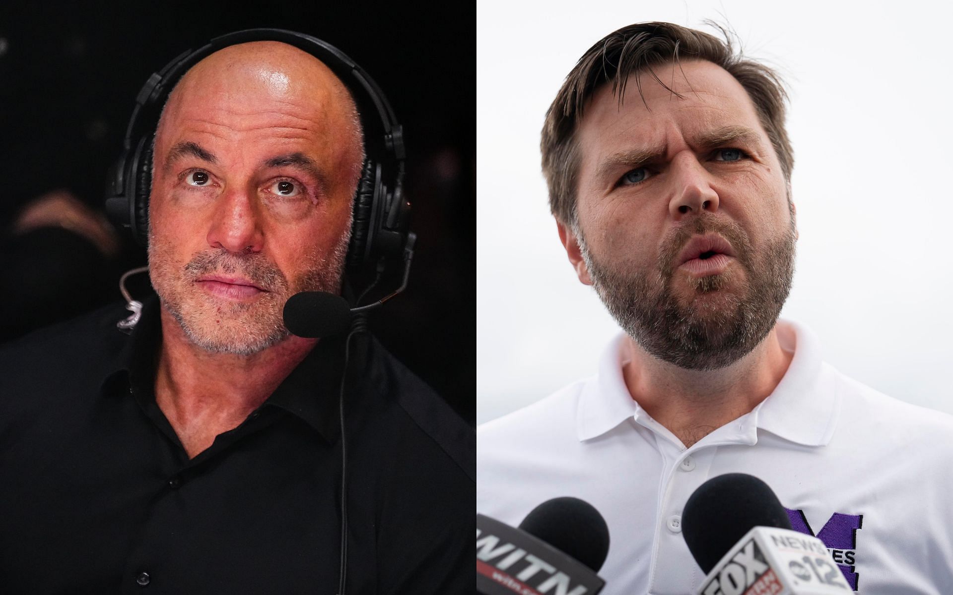 JRE host Joe Rogan (left) heaped praise on J.D. Vance (right) after the latter