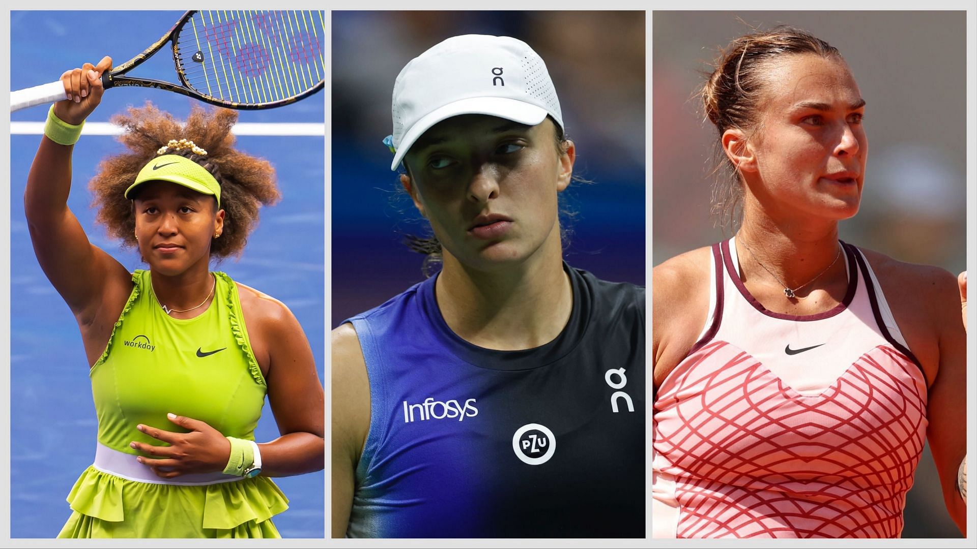 WTA Rankings Update ft (L-R) Naomi Osaka, Iga Swiatek, Aryna Sabalenka (Source: Getty Images)