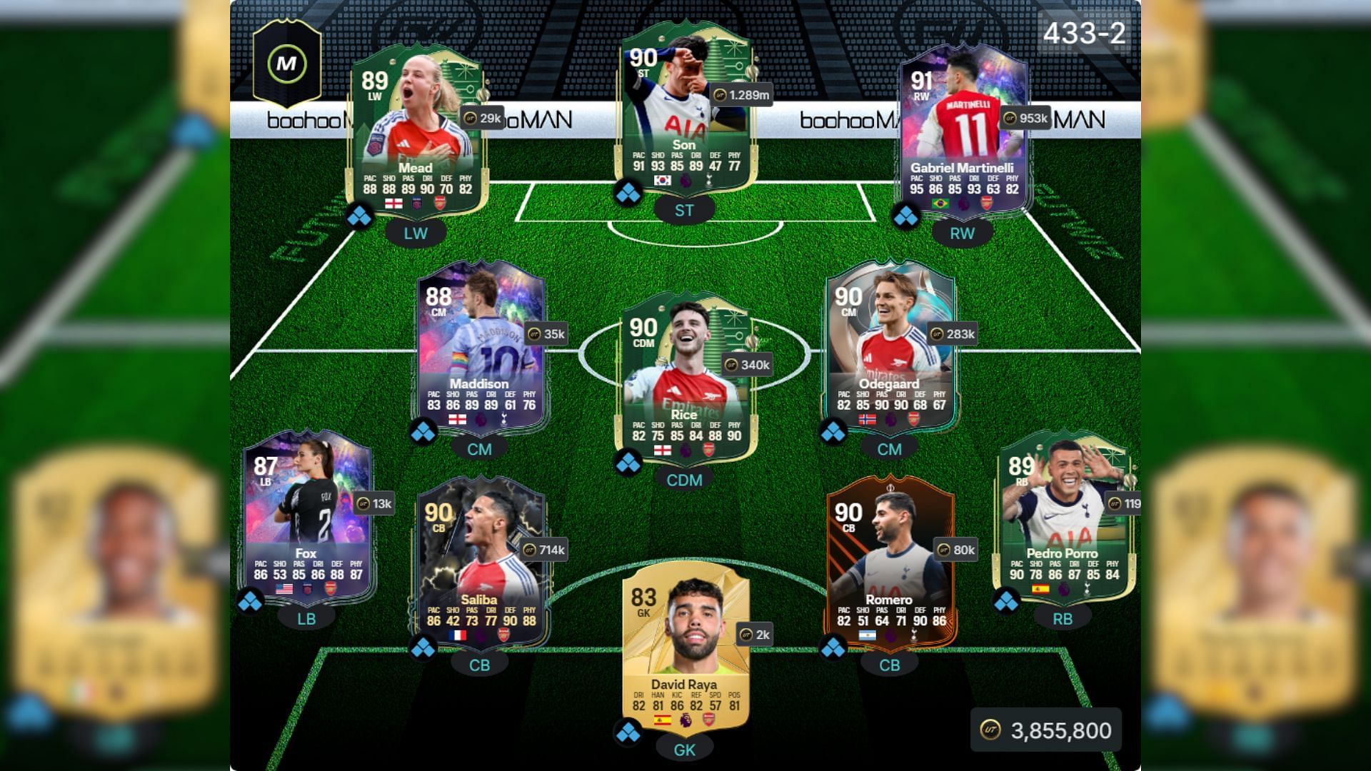 Best Arsenal-Spurs squad 4/4 (Image via FUTWIZ || EA Sports)