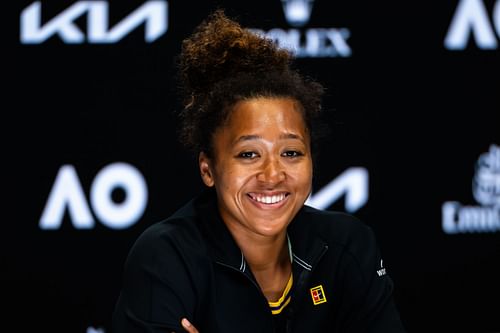 Naomi Osska speaking at the 2025 Australian Open Media Day - (Source: Getty)