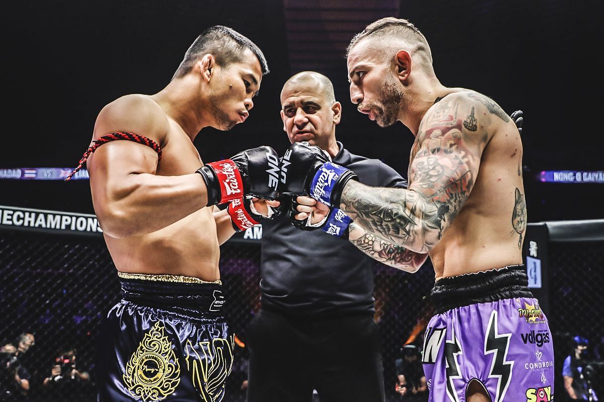 Nong-O Hama (left) and Liam Harrison (right). [Photo from ONE Championship]