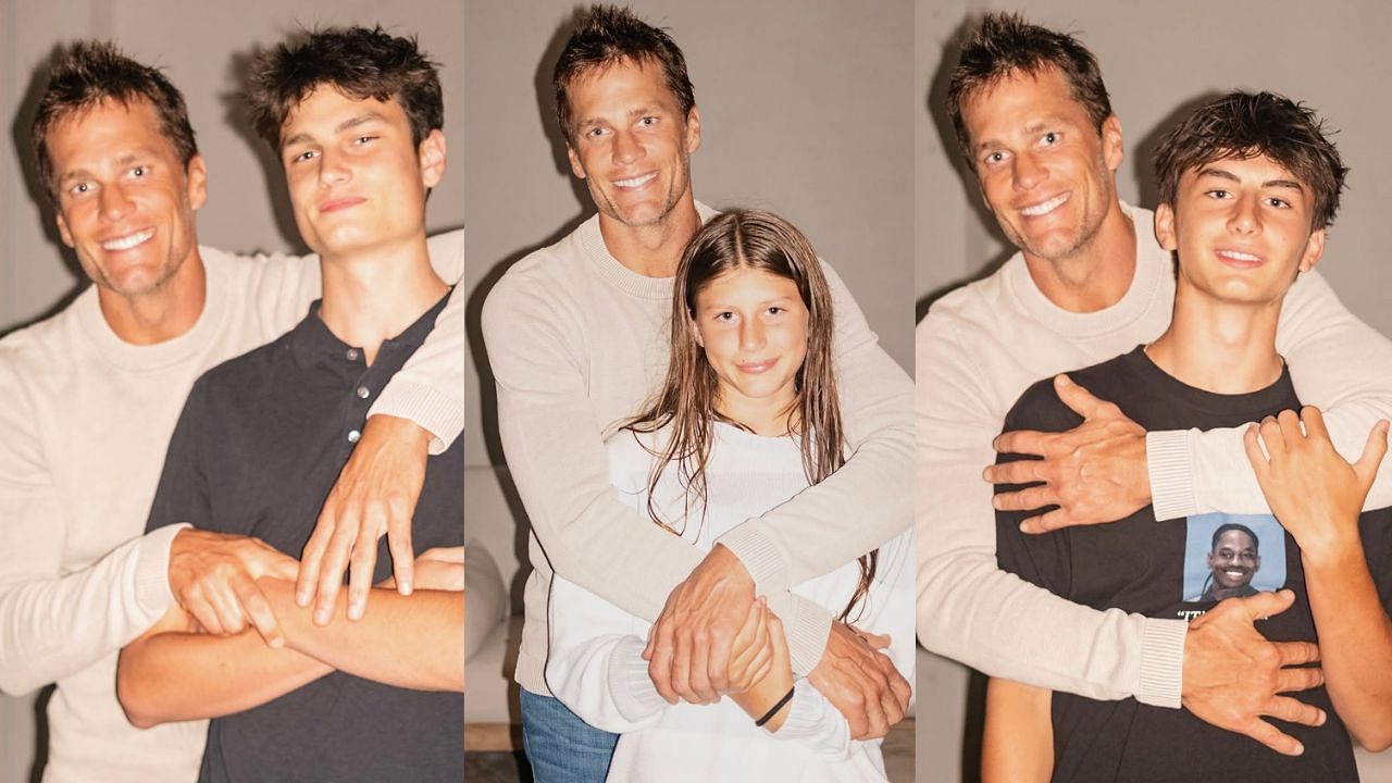 Tom Brady with his three children; Jack, Bejmain, and Vivian