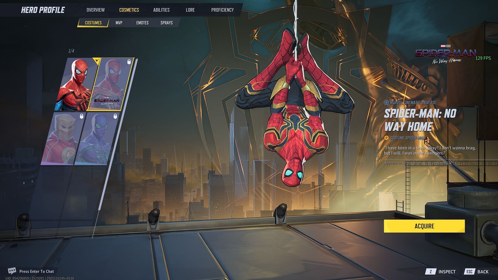 Spider-Man (Spider-Man: No Way Home) skin (Image via NetEase Games)