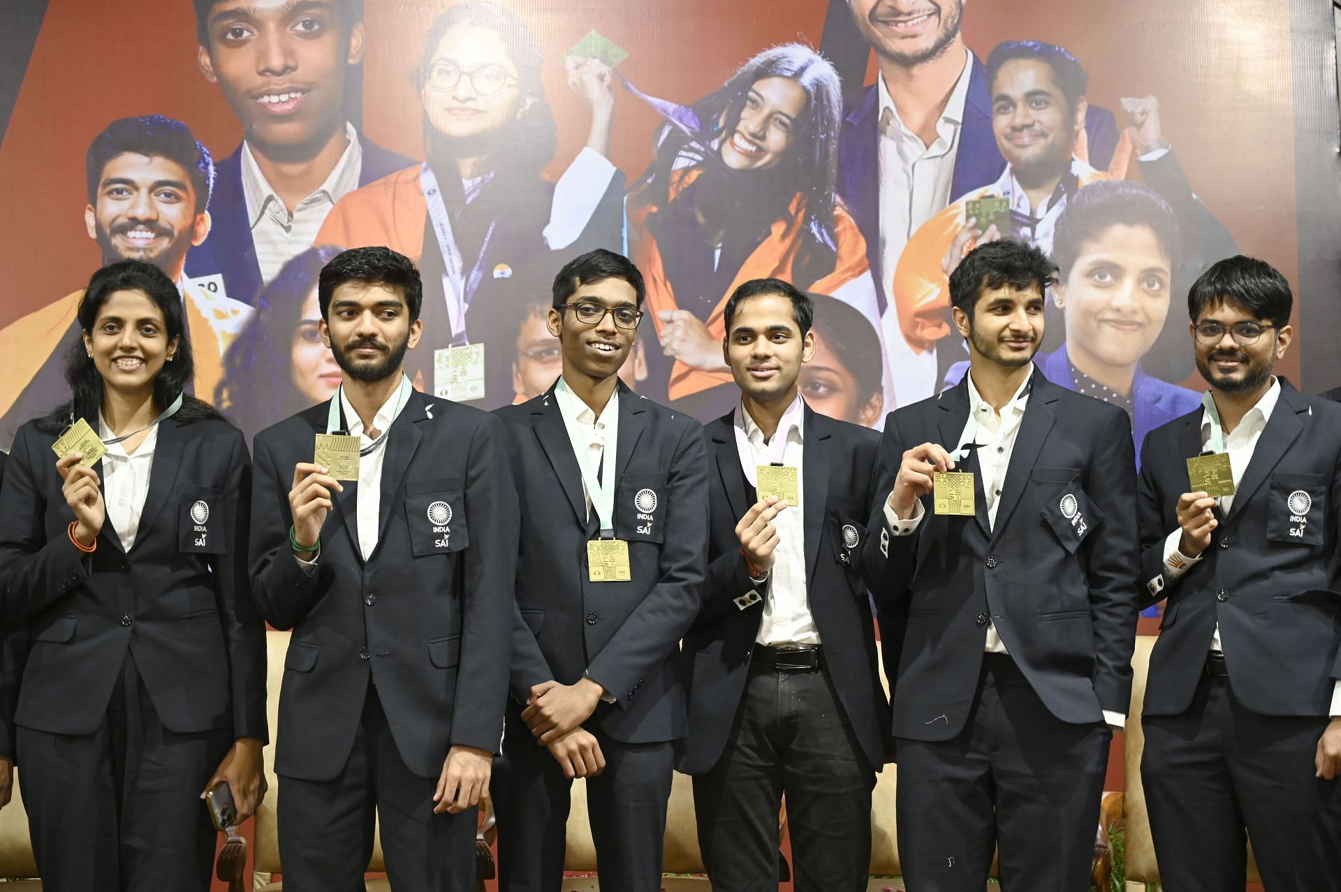 All India Chess Federation Felicitates 45th Olympiad Winning Indian Teams - Source: Getty