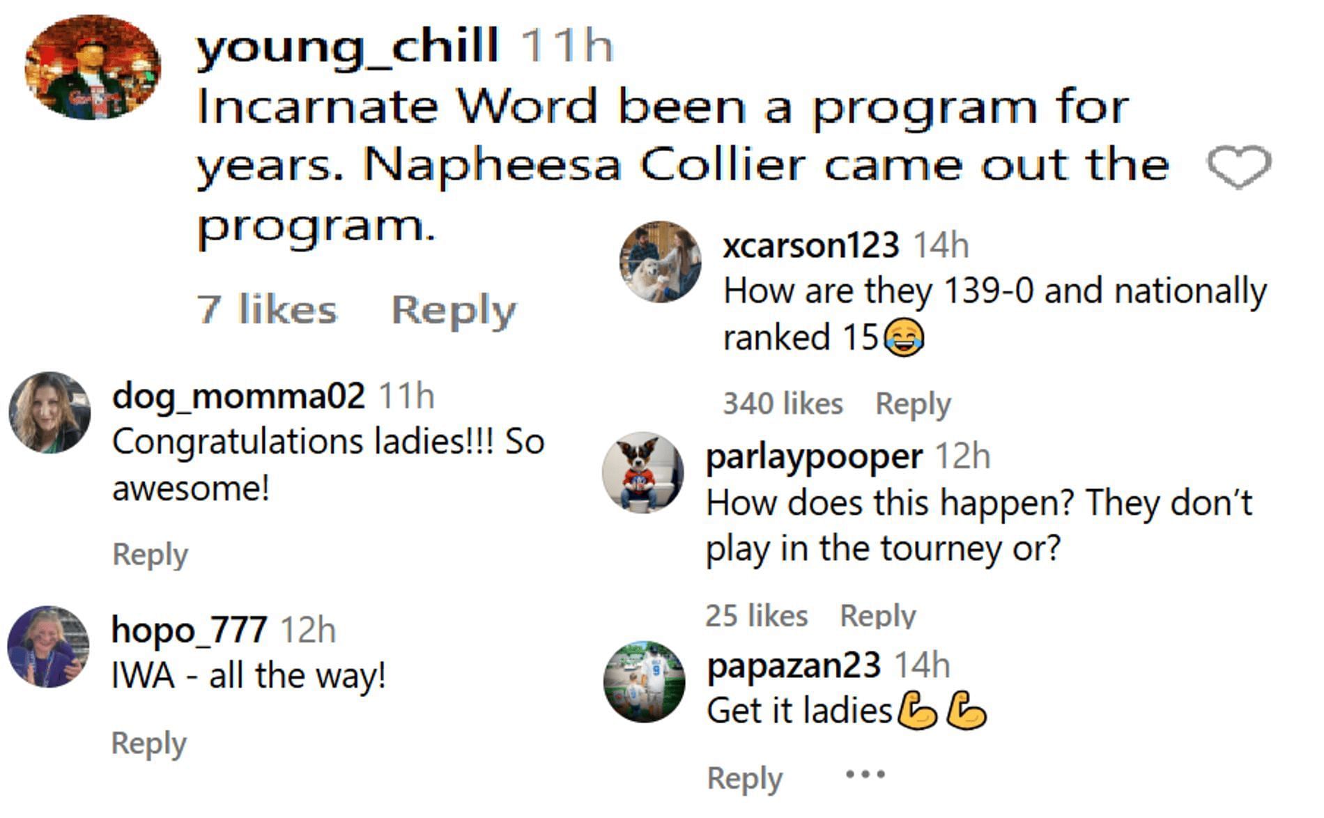 Fans react to IWA getting most consecutive wins record (Source: Instagram/maxpreps&#039; comment section)