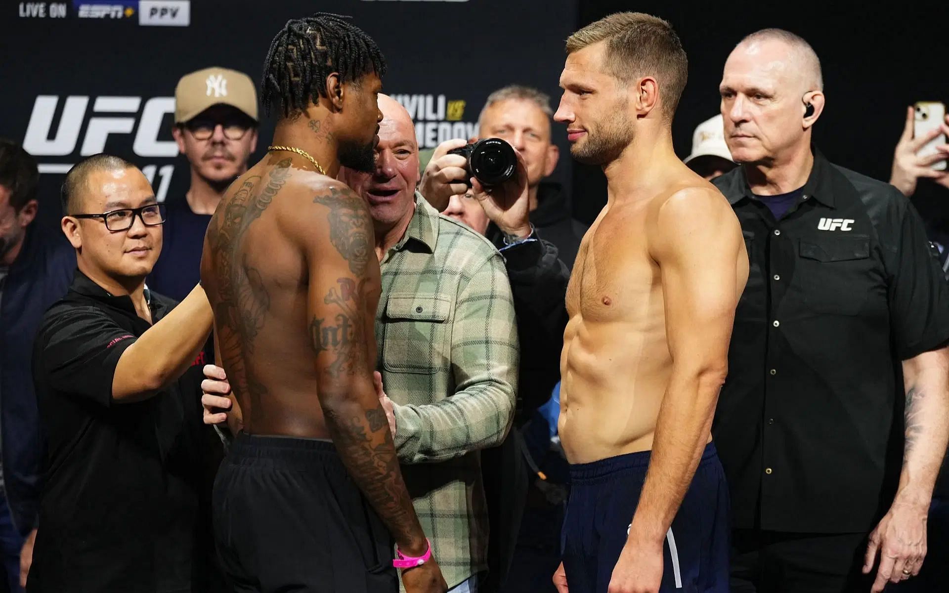 Kevin Hollad (left) and Renier de Ridder (right) locked horns at UFC 311 [Image courtesy: Getty]