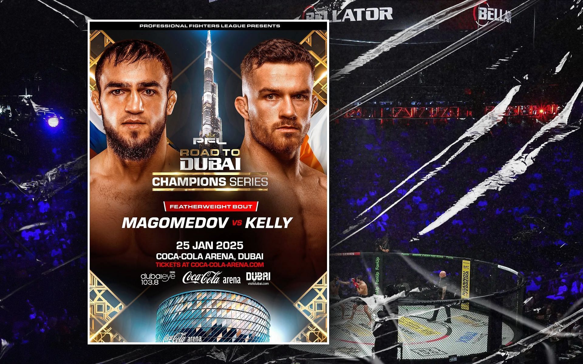 Nathan Kelly vs. Akhmed Magomedov fight highlights. [Image courtesy: @bellatormma via Instagram]