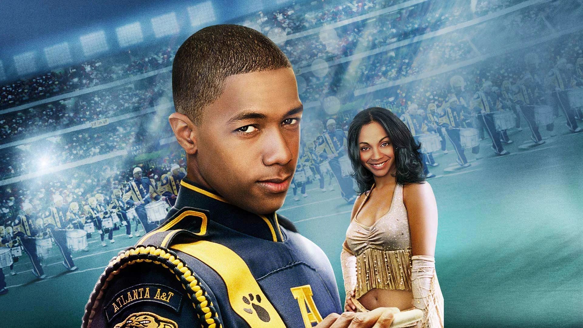 Zoe Saldaña in Drumline (Image via 20th Century Fox)