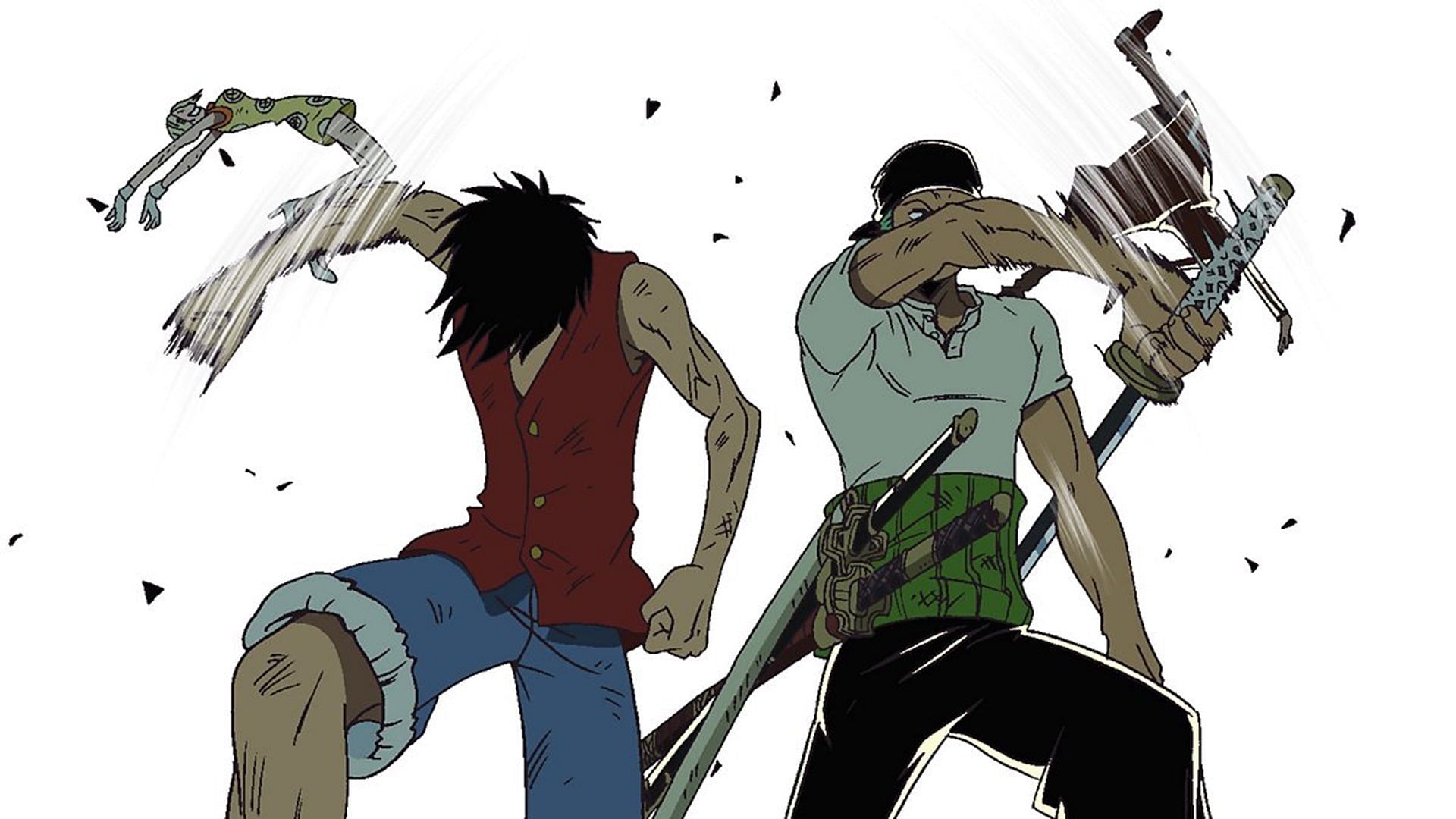 Luffy and Zoro in One Piece (Image via Toei Animation)