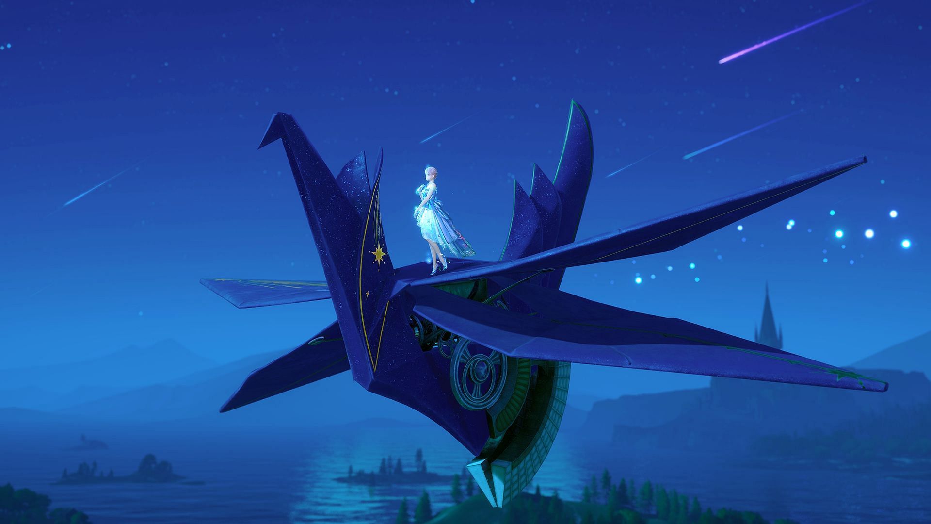 This article provides a guide on how to ride the Blue Grand Crane in Infinity Nikki (Image via Infold Games)