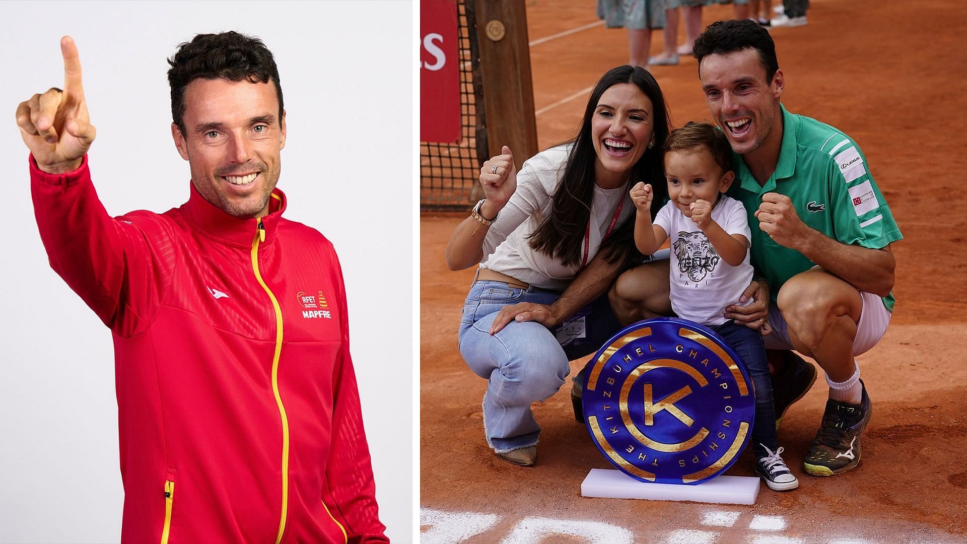 Roberto Bautista Agut, with his wife and son, welcome second baby boy (Image source: Getty)