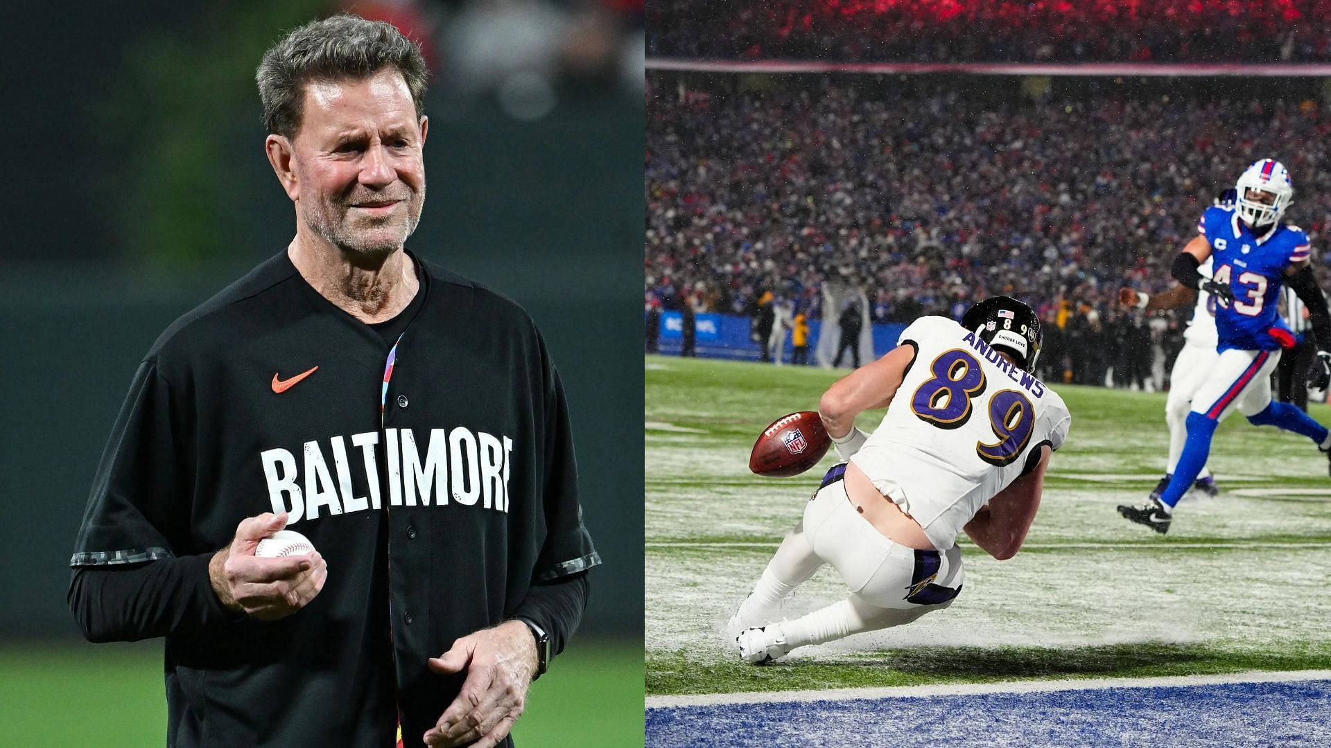 Orioles Hall of Famer Jim Palmer shows his support for Ravens TE Mark Andrews after dropping pass against Bills (Photo Source: IMAGN)