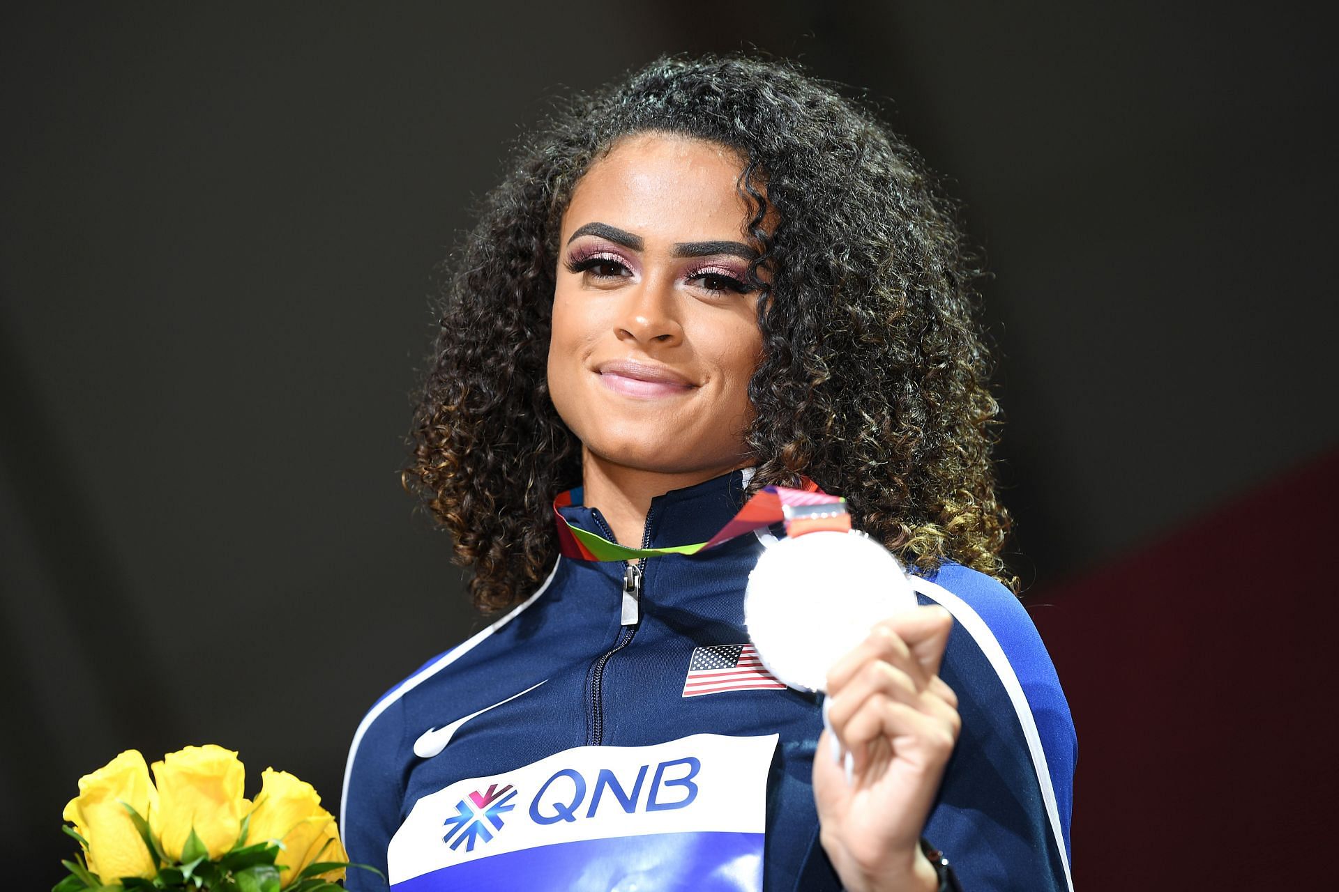 Sydney McLaughlin-Levrone with her 400m hurdles silver medal she won at the 17th IAAF Championships (Image via: Getty)