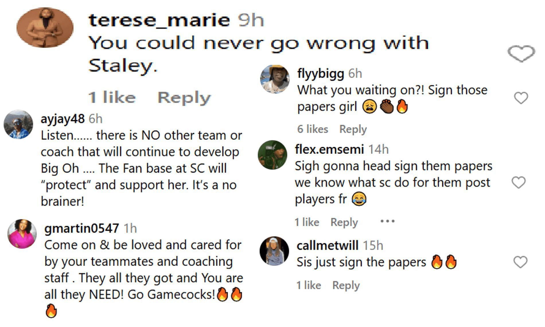 Fans react to Oliviyah Edwards unofficially visiting South Carolina and Dawn Staley (Source: Instagram/@o_mazing21)