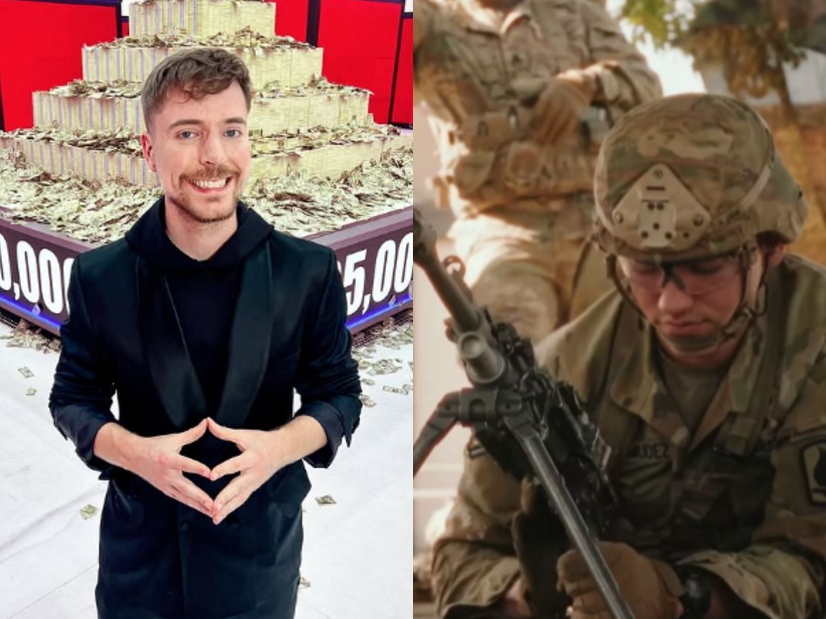 MrBeast denies rumors of working with the Pentagon to promote recruitment (Image via Instagram/@MrBeast and @deptofdefense)