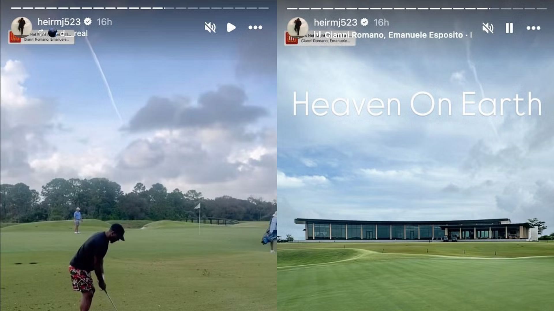 Marcus Jordan shares pics of his fathers state gold course on social media (image credit: instagram/heirmj23)