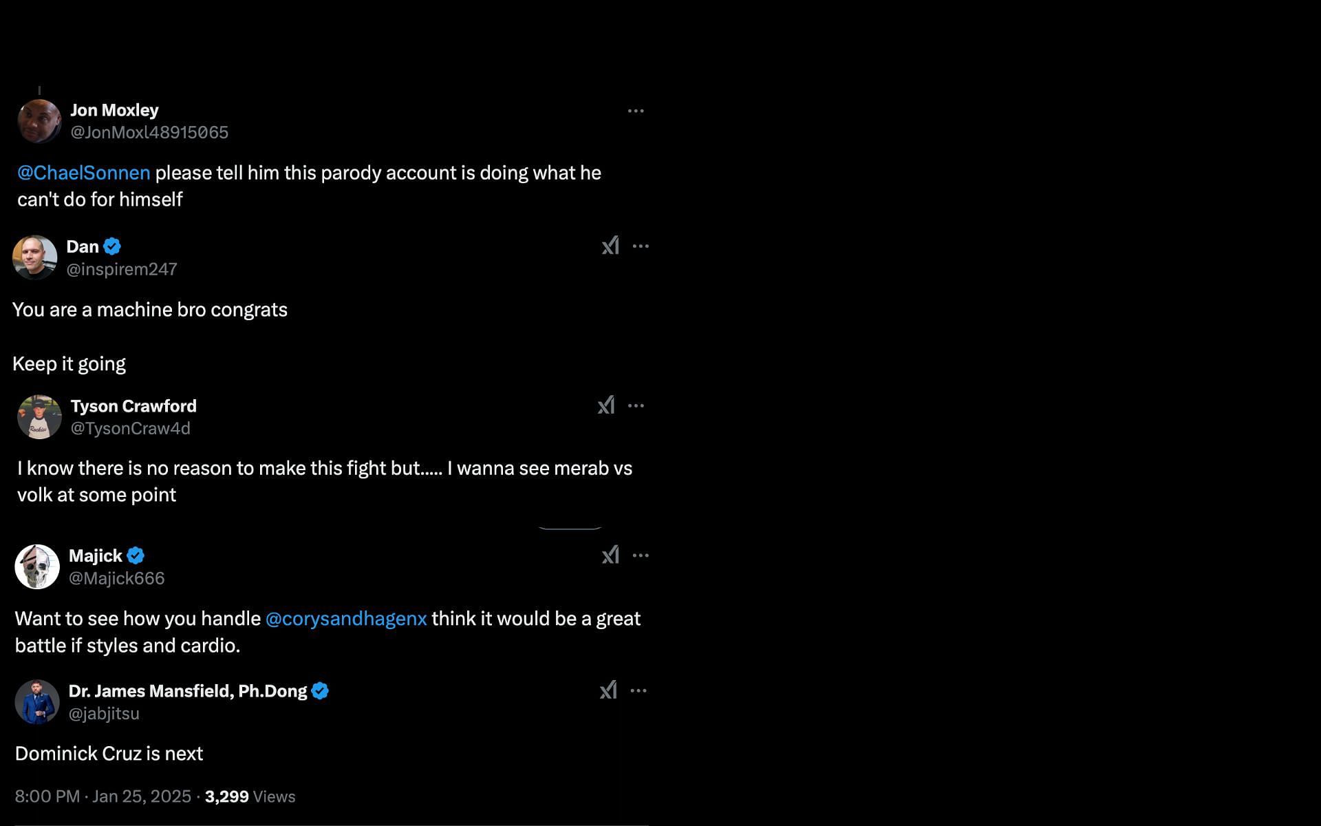 Screenshot of fan reactions to the post.