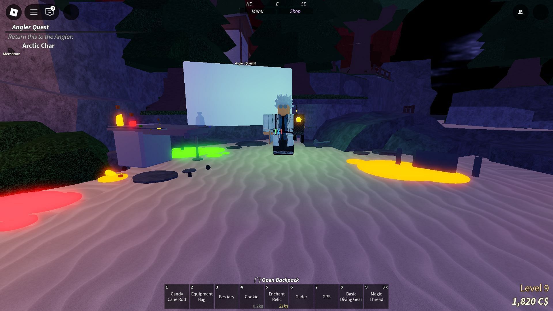 Interact with Dr. Glimmerfin to start the Golden Tide quest (Image via Roblox)