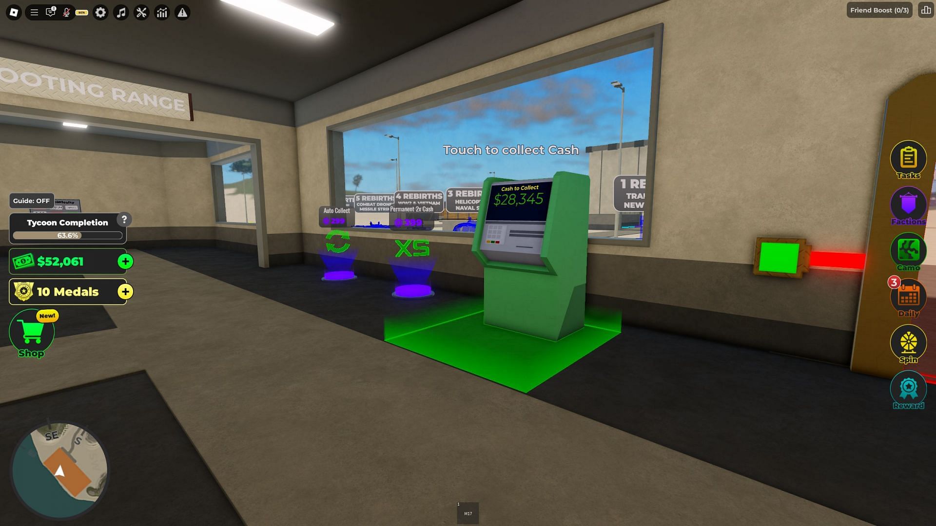 Walk next to the machine&#039;s blip to claim your tycoon&#039;s money (Image via Roblox)