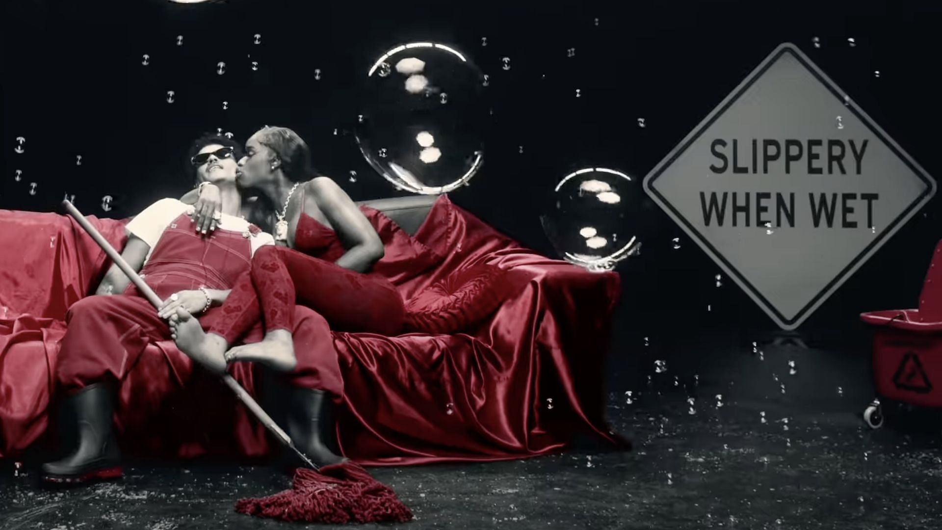 Bruno Mars and Sexyy Red in the official music video for &#039;Fat, Juicy, &amp; Wet&#039; (Image via YouTube/@SexyyRed)