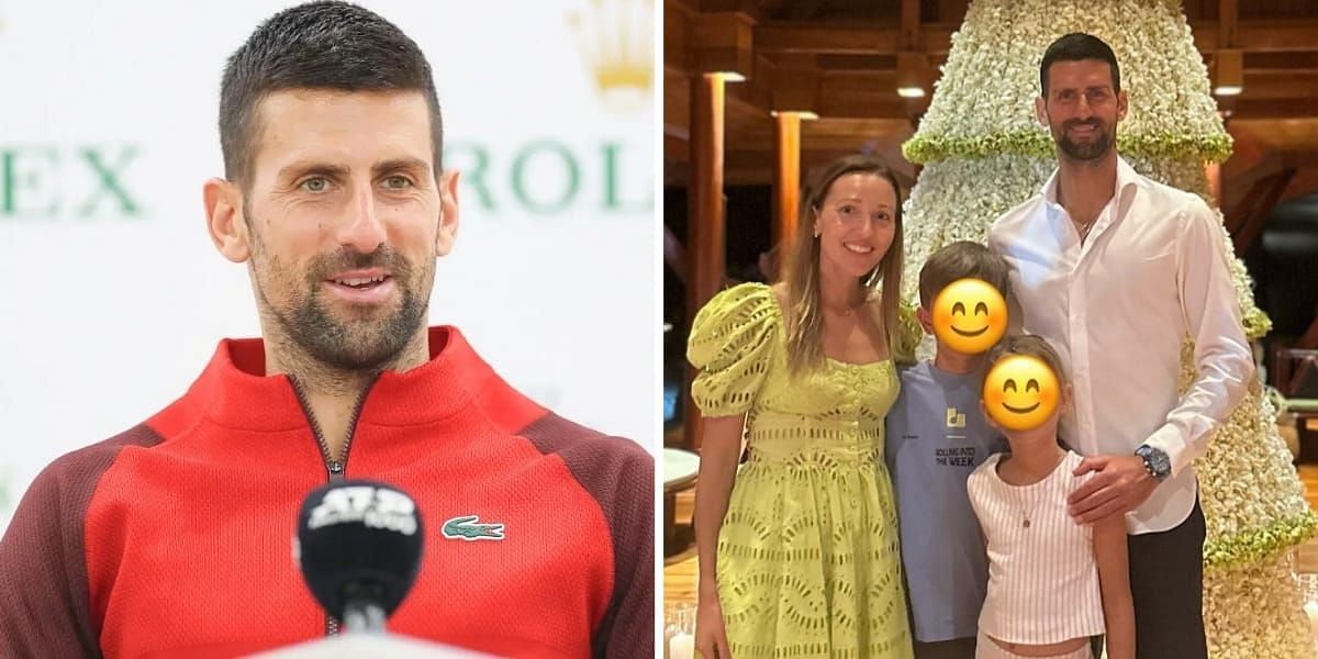 Novak Djokovic celebrates Christmas with family (Image source - left/GETTY, right/INSTAGRAM)