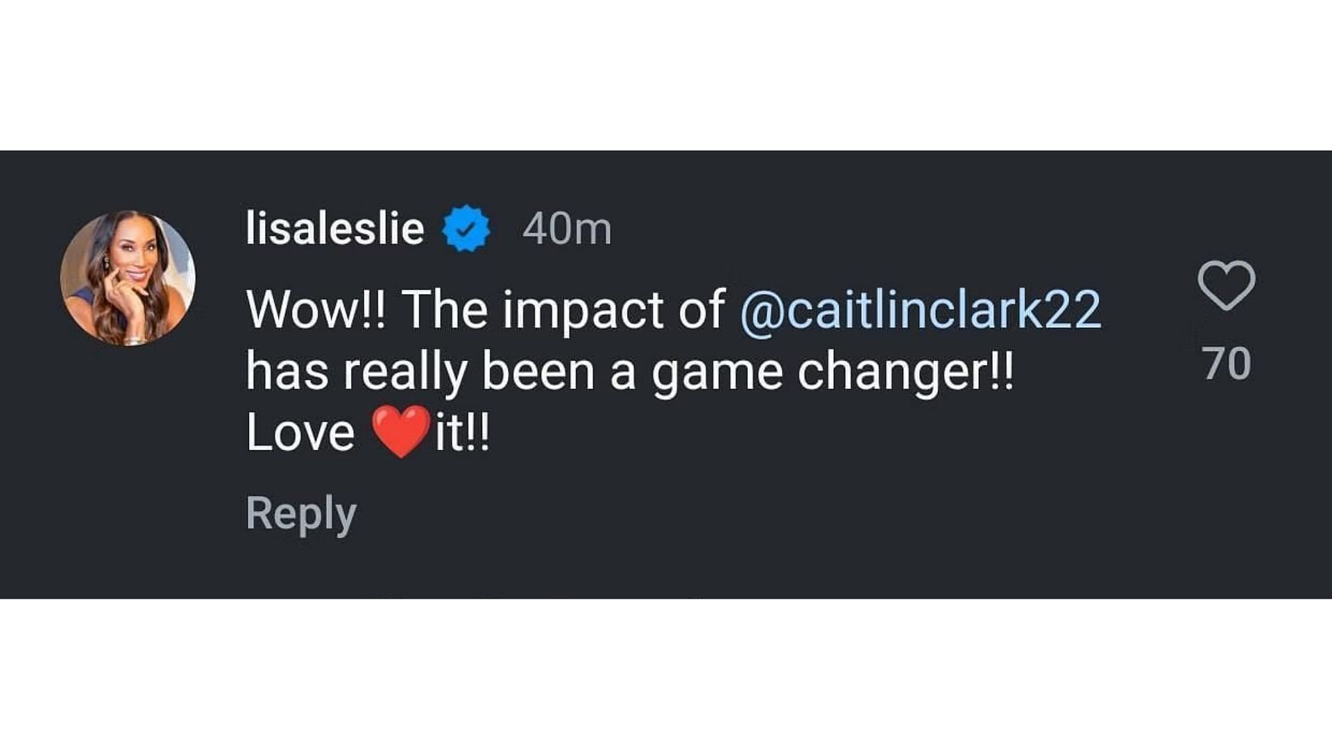 Lisa Leslie comments on Caitlin Clark&#039;s influence since making the jump to the WNBA. Photo Credits: ESPN W&#039;s IG account