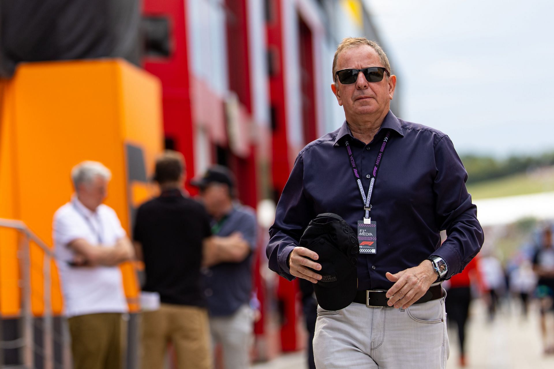 BUDAPEST, HUNGARY - JULY 20: Martin Brundle of Great Britain and Sky Sports walks in the paddock during qualifying ahead of the F1 Grand Prix of Hungary at Hungaroring on July 20, 2024 in Budapest, Hungary. (Photo by Kym Illman/Getty Images) - Source: Getty