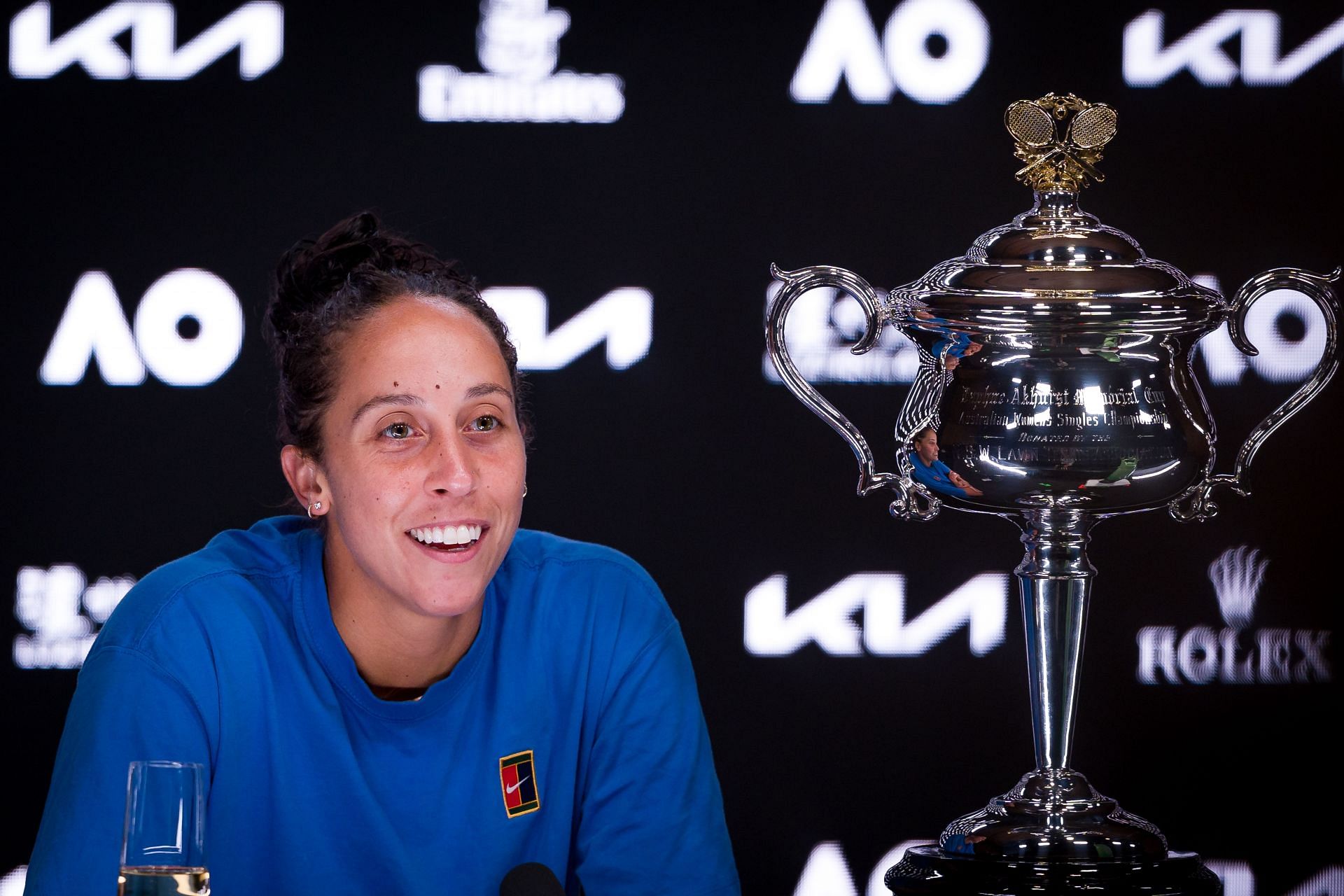 Madison Keys with the 2025 Australian Open trophy [Image Source: Getty Images]