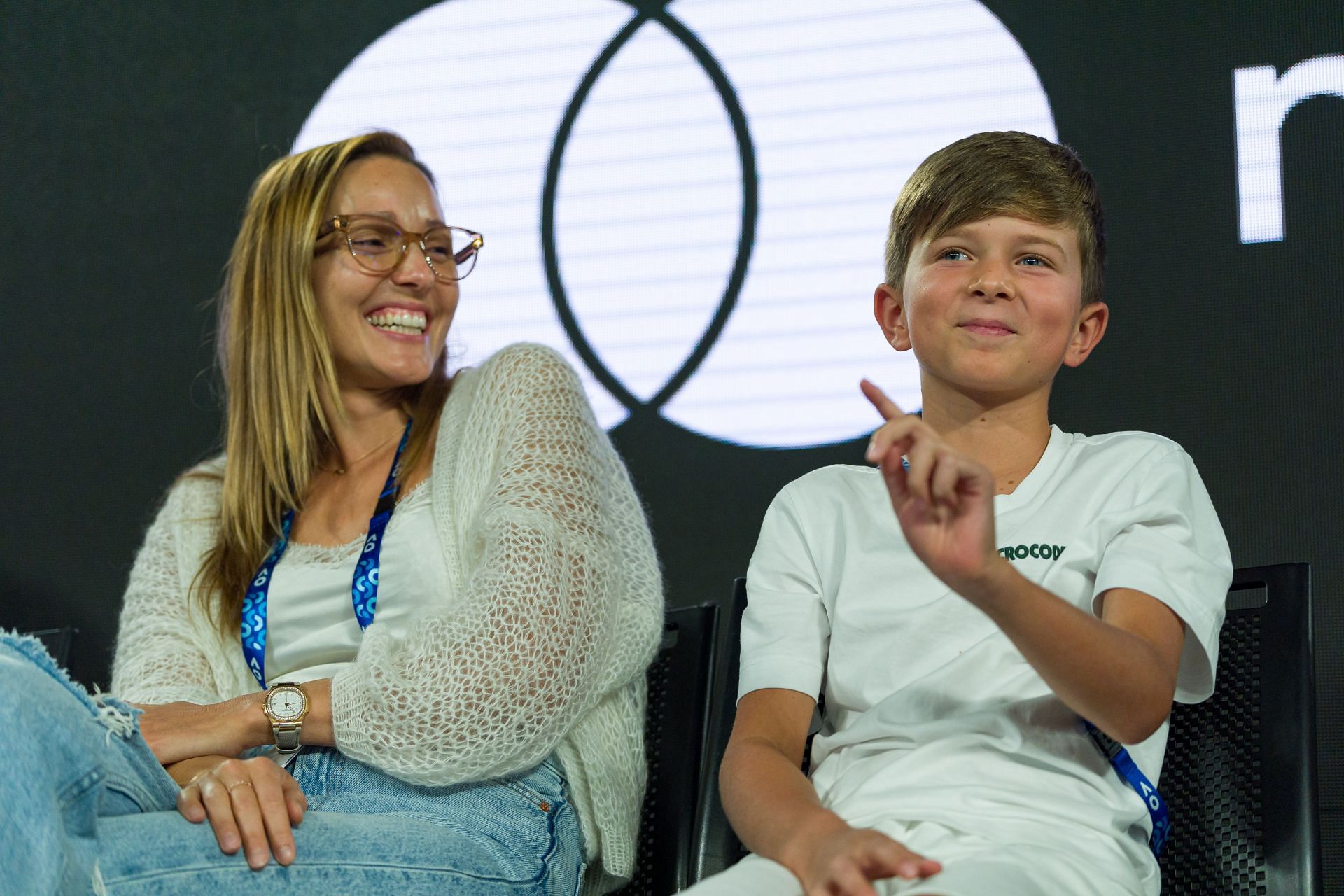 Novak Djokovic&#039;s wife Jelena (L) and son Stefan (R) at the 2025 Australian Open - Source: Getty