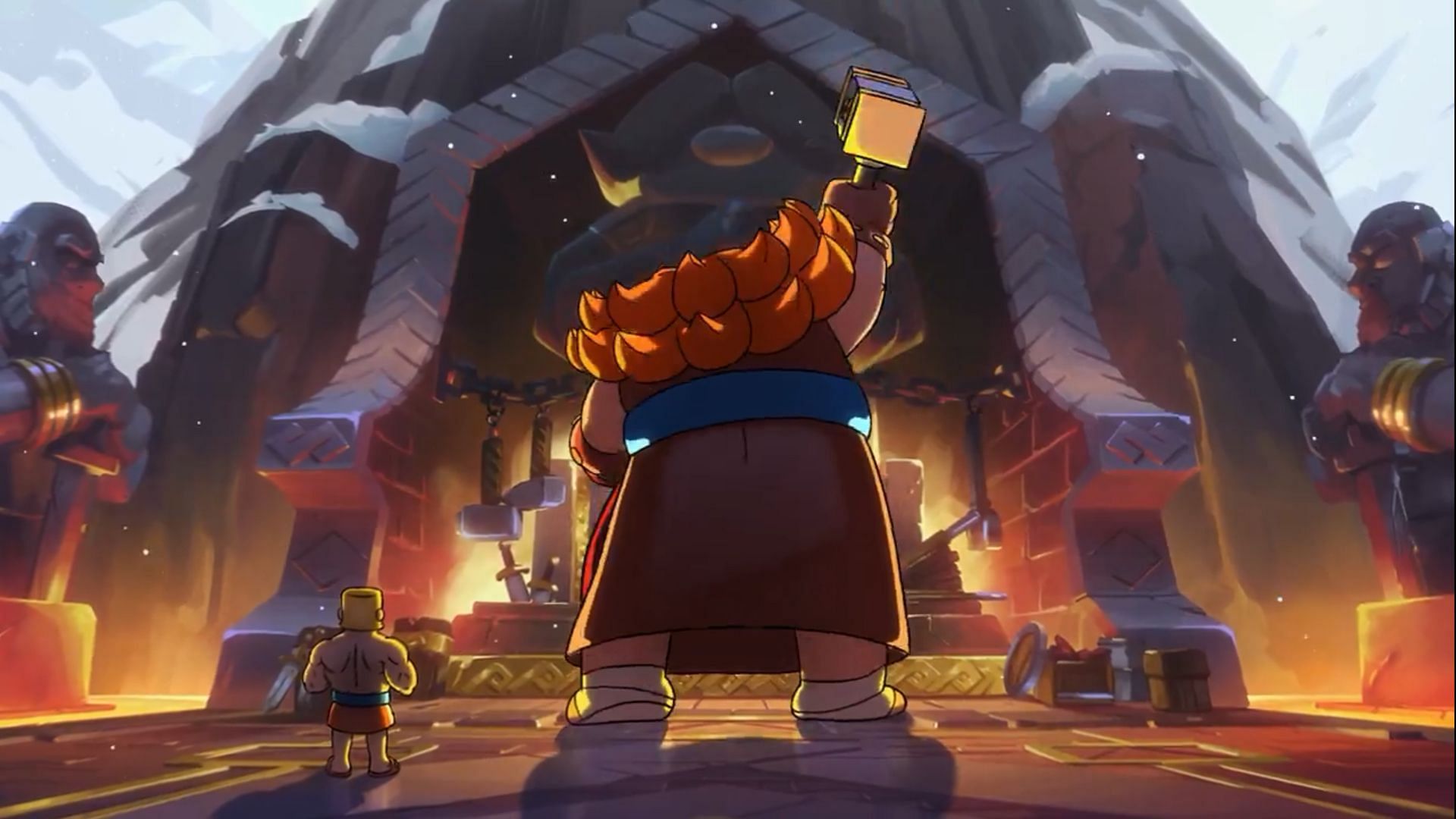 Rune Giant making her weapon (Image via Supercell)