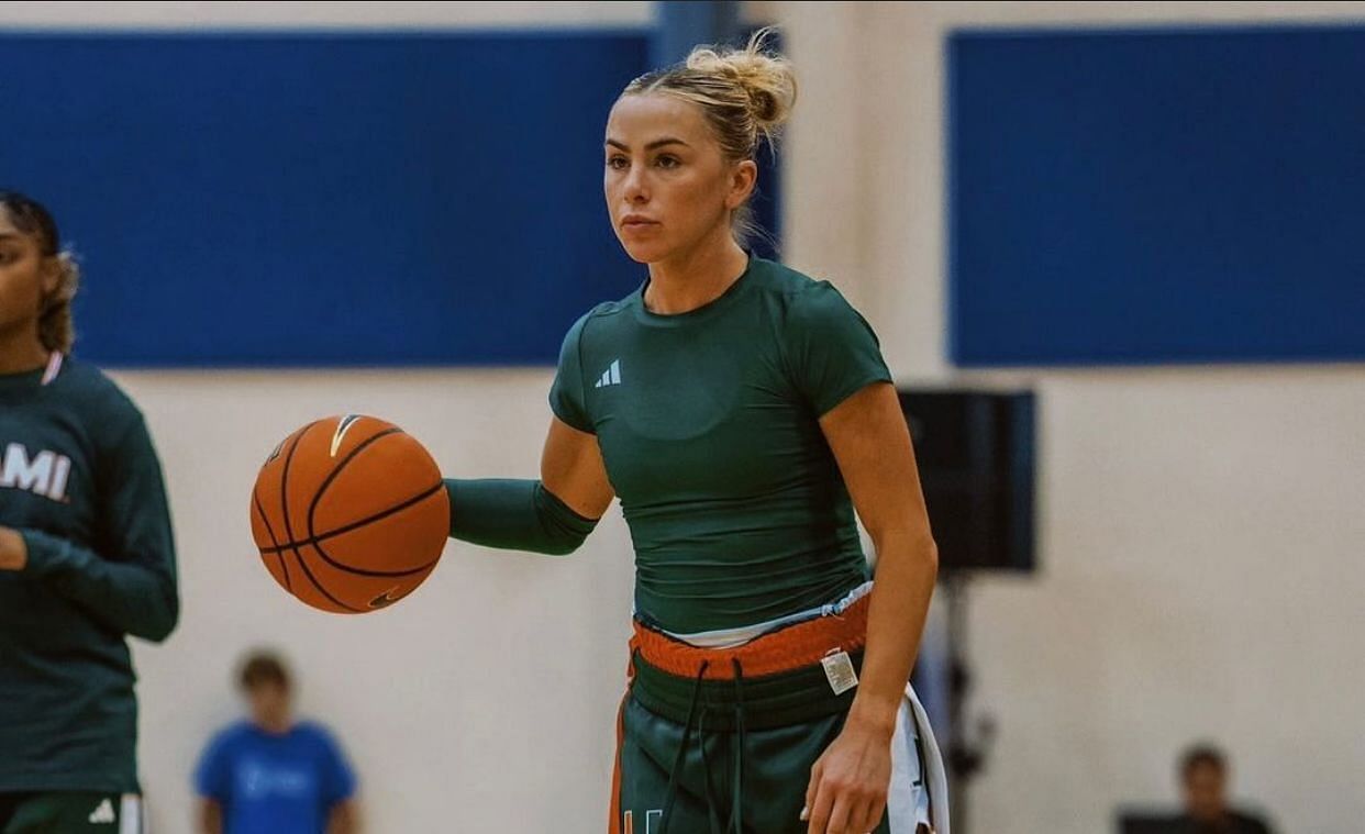 Miami Hurricanes women&rsquo;s basketball star Hanna Cavinder. IG image via @hanna.cavinder