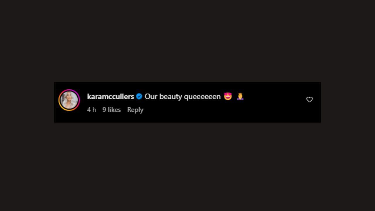 Lance McCullers Jr.&#039;s wife Kara&#039;s comment (Image via Instagram/@daniellardzz)